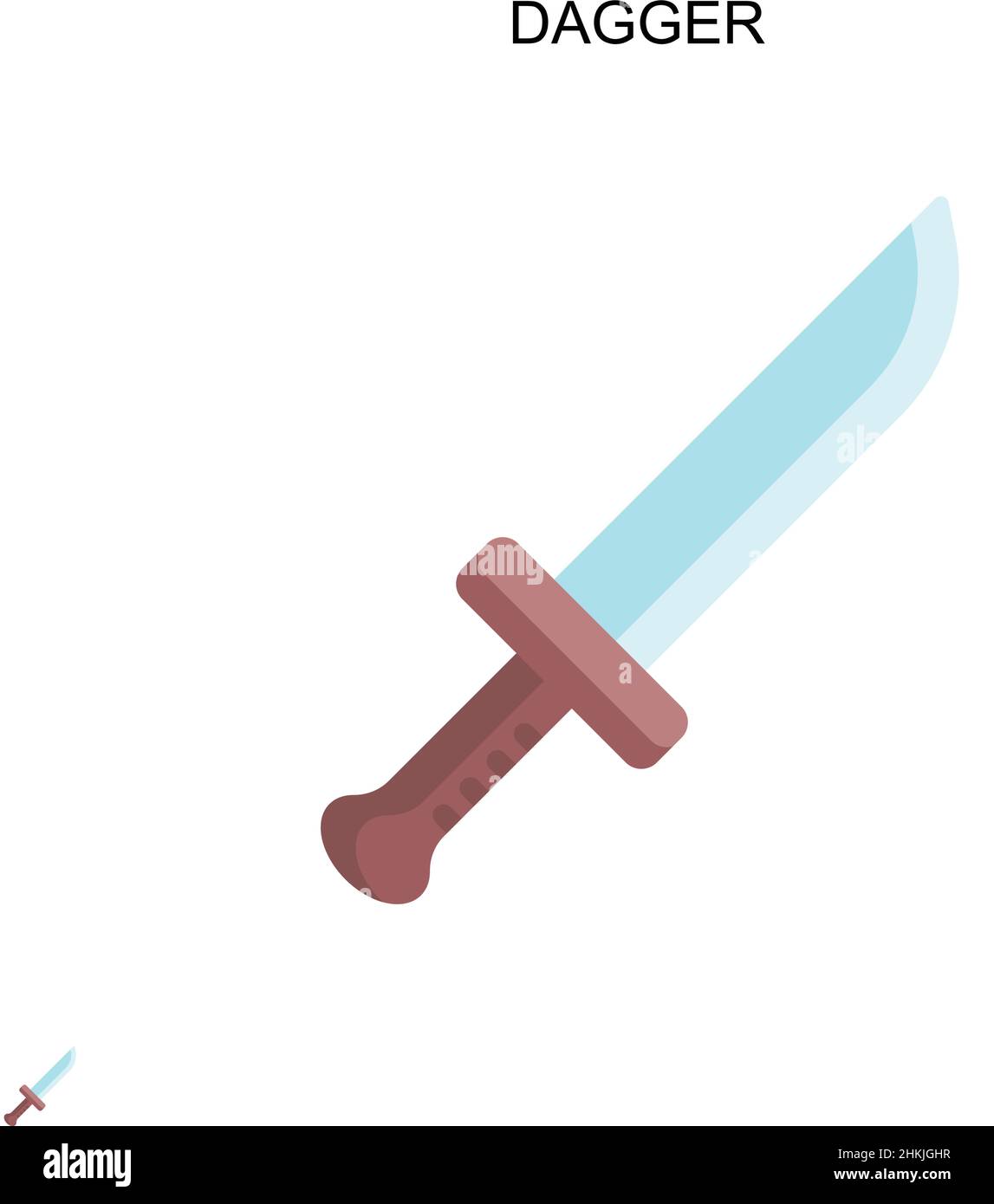 Icône de vecteur simple Dagger.Modèle de conception de symbole d'illustration pour élément d'interface utilisateur Web mobile. Illustration de Vecteur