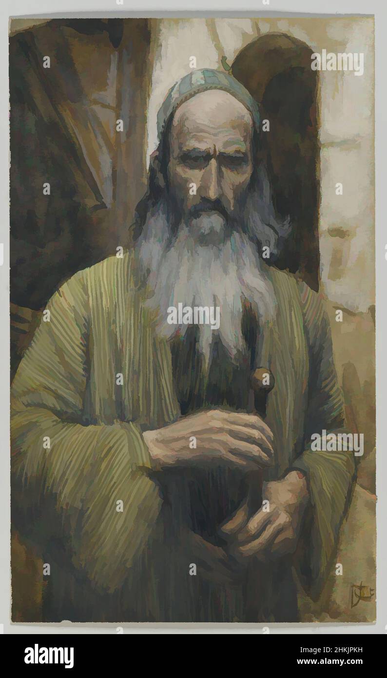Art inspiré par Saint Paul, la vie de notre Seigneur Jésus-Christ, la vie de notre-Seigneur Jésus-Christ, James Tissot, Français, 1836-1902, aquarelle opaque sur graphite sur papier vélin gris, France, 1886-1894, image: 6 1/2 x 3 15/16 po, 16,5 x 10 cm, apôtre, barbier, barbu, homme barbu, barbe Œuvres classiques modernisées par Artotop avec une touche de modernité. Formes, couleur et valeur, impact visuel accrocheur sur l'art émotions par la liberté d'œuvres d'art d'une manière contemporaine. Un message intemporel qui cherche une nouvelle direction créative. Artistes qui se tournent vers le support numérique et créent le NFT Artotop Banque D'Images