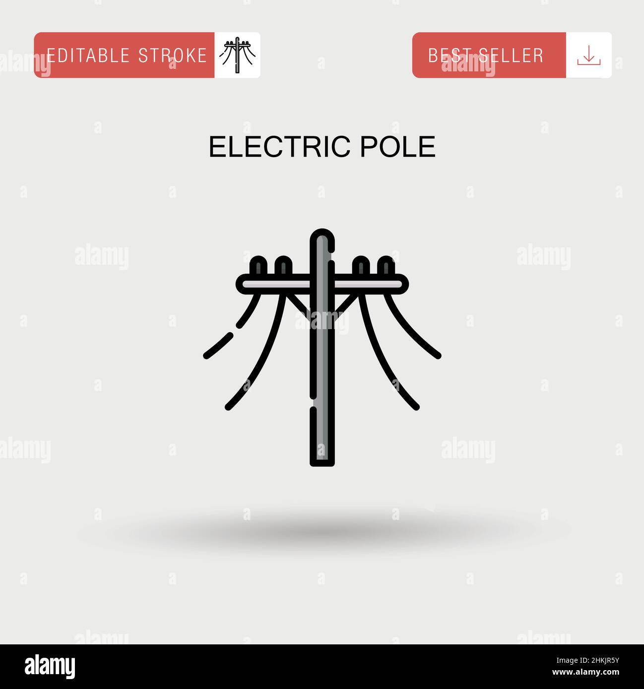 Icône vecteur simple pôle électrique. Illustration de Vecteur