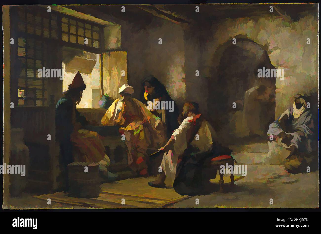 Art inspiré par un jeu intéressant, Frederick Arthur Bridgman, américain, 1847-1928, huile sur toile, 1881, 37 3/16 x 57 11/16 po, 94,4 x 146,6 cm, 1881, american, american art, american oil, peinture américaine, un jeu intéressant, Beard, Bridgman, échecs, Creative, Exotic, Frederick, Classic œuvres modernisées par Artotop avec une touche de modernité. Formes, couleur et valeur, impact visuel accrocheur sur l'art émotions par la liberté d'œuvres d'art d'une manière contemporaine. Un message intemporel qui cherche une nouvelle direction créative. Artistes qui se tournent vers le support numérique et créent le NFT Artotop Banque D'Images