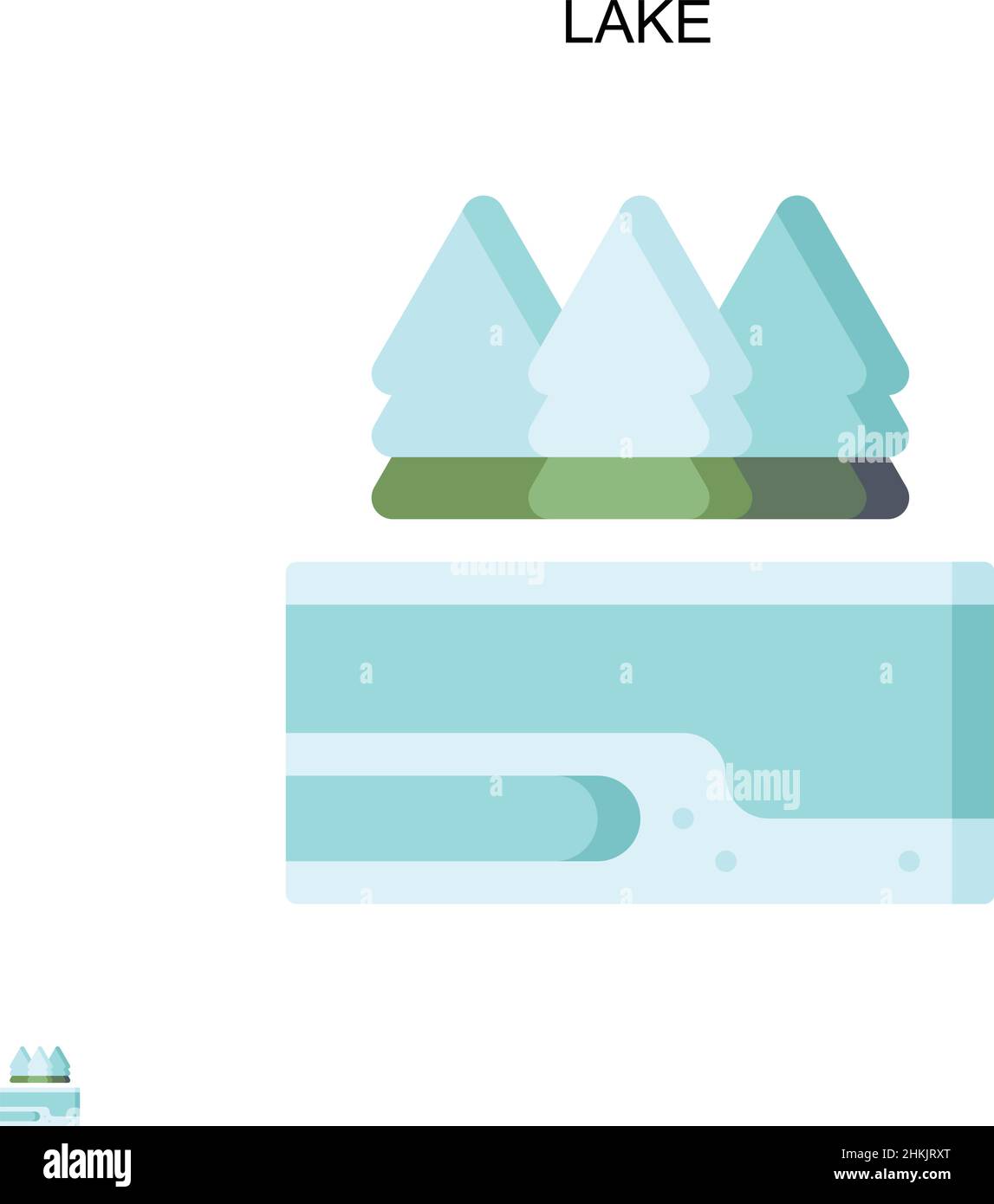 Icône vecteur simple lac.Modèle de conception de symbole d'illustration pour élément d'interface utilisateur Web mobile. Illustration de Vecteur