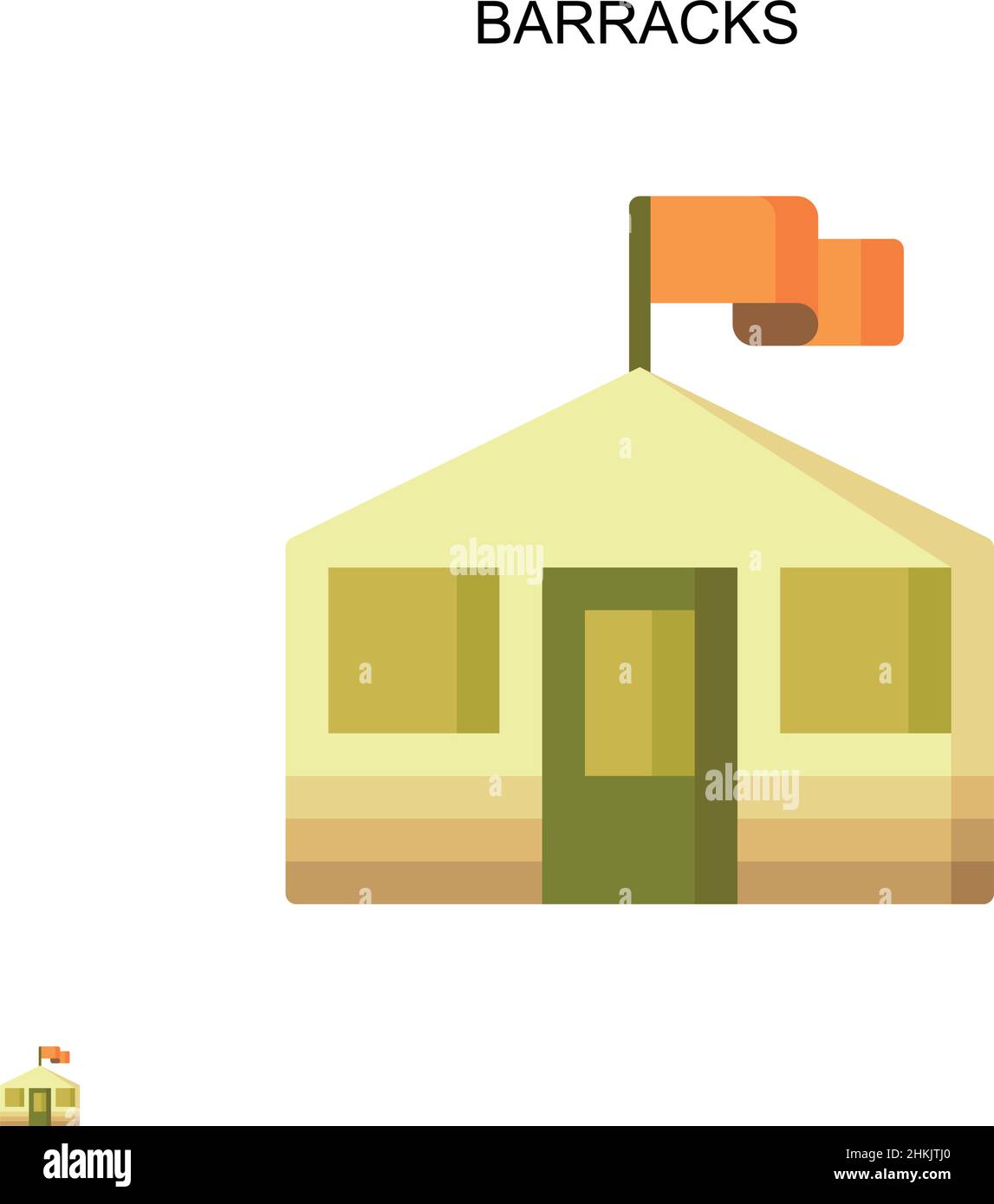 Icône de vecteur simple barracks.Modèle de conception de symbole d'illustration pour élément d'interface utilisateur Web mobile. Illustration de Vecteur