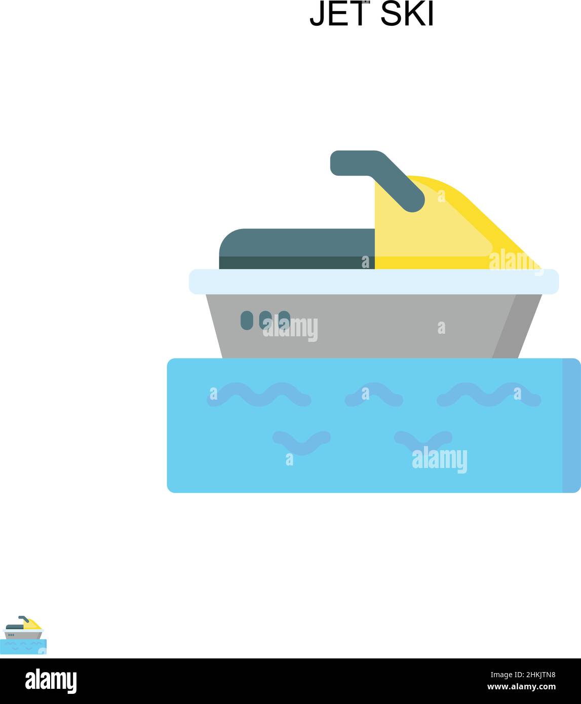 Jet ski simple vecteur icône.Modèle de conception de symbole d'illustration pour élément d'interface utilisateur Web mobile. Illustration de Vecteur