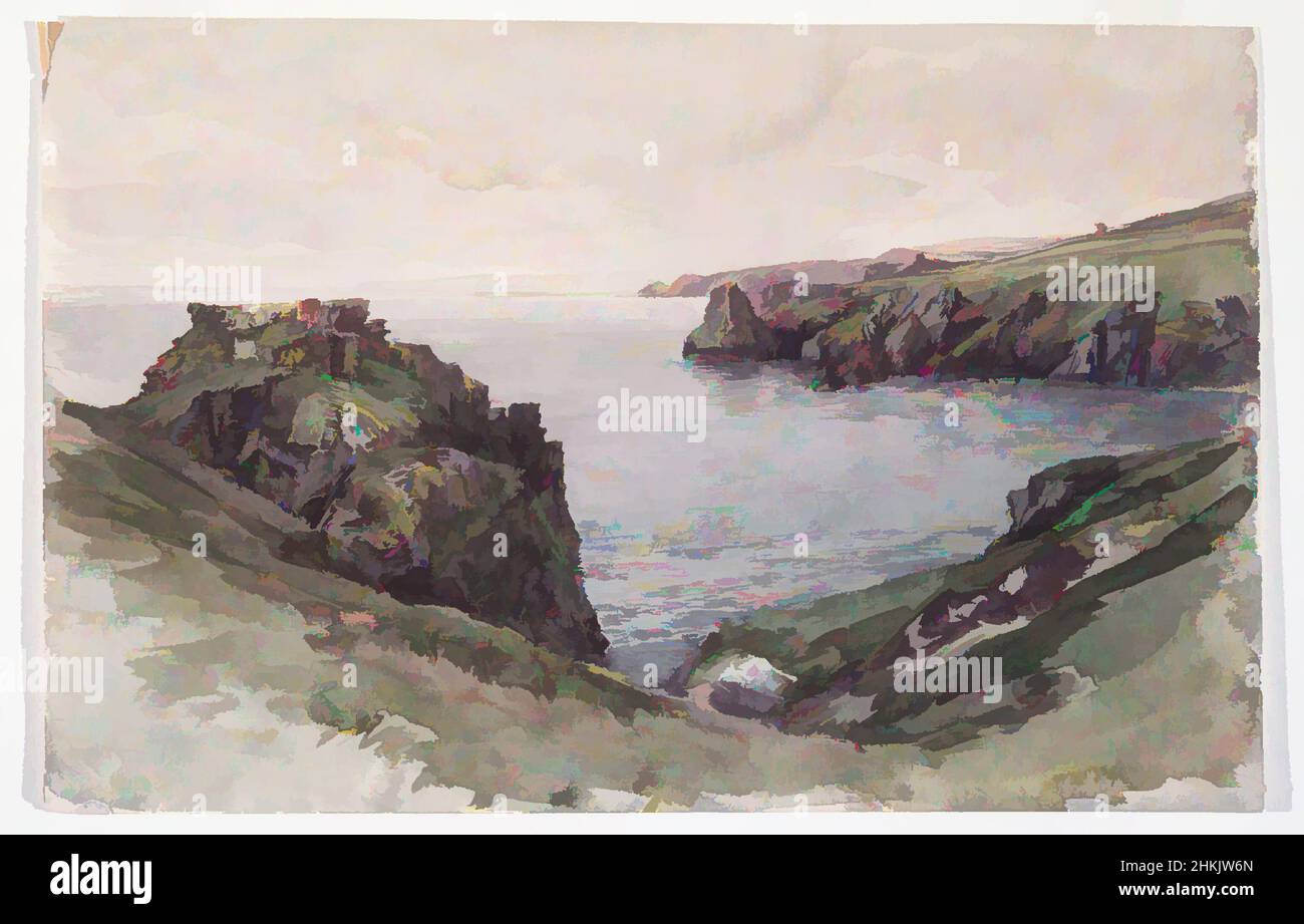 Art inspiré par Cornwall, William Trost Richards, cuisine américaine, 1833-1905, aquarelle opaque sur papier, 1878-1880, feuille: 8 1/16 x 12 5/16 po, 20,5 x 31,3 cm, œuvres classiques modernisées par Artotop avec une touche de modernité. Formes, couleur et valeur, impact visuel accrocheur sur l'art émotions par la liberté d'œuvres d'art d'une manière contemporaine. Un message intemporel qui cherche une nouvelle direction créative. Artistes qui se tournent vers le support numérique et créent le NFT Artotop Banque D'Images