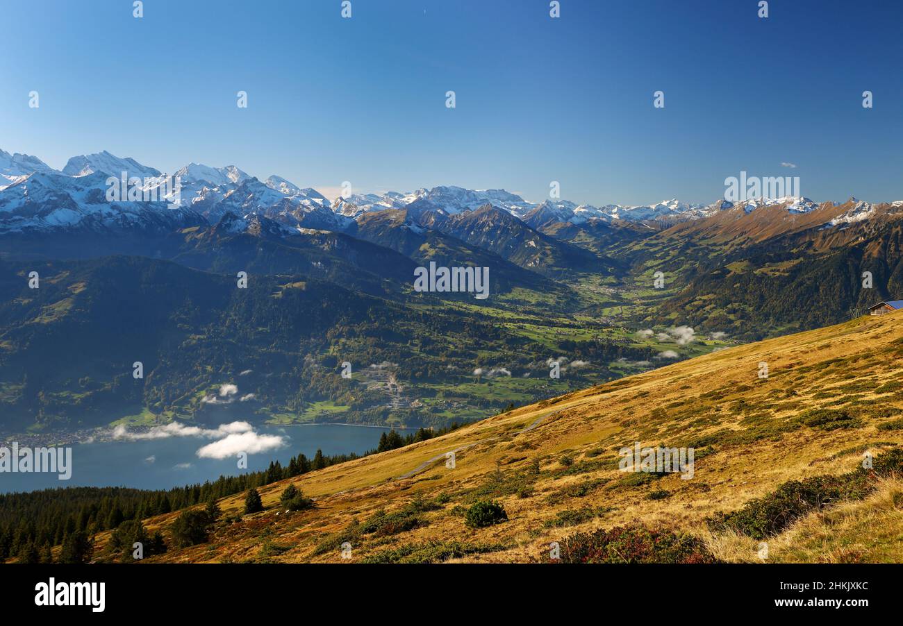 Simmental aux Alpes bernoises, vue de Niederhorn, Suisse, Oberland bernois Banque D'Images