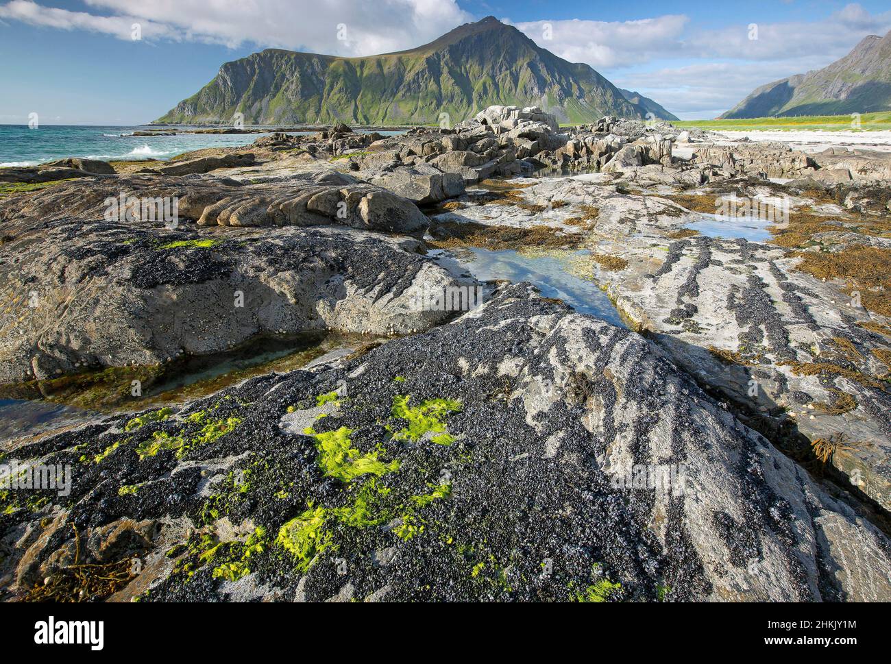 Paysage côtier à Lofoten, Norvège, îles Lofoten, Vesteralen, Reine Banque D'Images