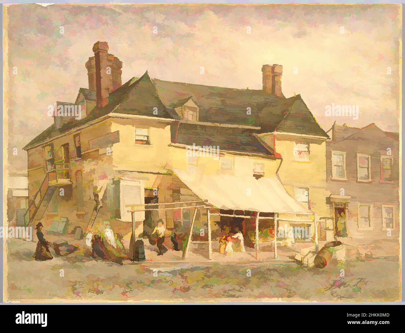 Art inspiré par William Penn's Mansion, South second Street, Philadelphie, 1864, John Mackie Falconer, American, 1820-1903, aquarelle avec des touches d'aquarelle opaque sur crayon graphite sur papier vélin de poids moyen, légèrement texturé sur panneau, 1864, 17 1/2 x 23 1/2 po., 44,5, oeuvres classiques modernisées par Artotop avec une touche de modernité. Formes, couleur et valeur, impact visuel accrocheur sur l'art émotions par la liberté d'œuvres d'art d'une manière contemporaine. Un message intemporel qui cherche une nouvelle direction créative. Artistes qui se tournent vers le support numérique et créent le NFT Artotop Banque D'Images