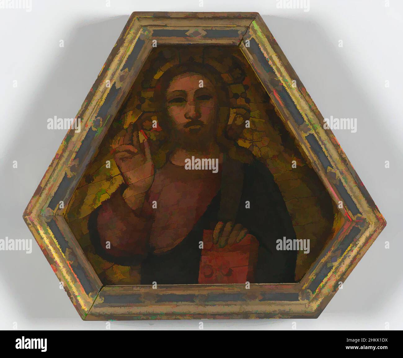 Art inspiré par Christ Bénédiction, Nardo di Cione, italien, florentin, actif 1343-1356/1366, Tempera et or sur panneau, Italie, mi-14th siècle, 8 x 9 po., 20,3 x 22,9 cm, Artaud de Montor, barbe, bénédiction, calmant, européen, cadre, moustache, peinture, paix, pinnacle, six-, œuvres classiques modernisées par Artotop avec une touche de modernité. Formes, couleur et valeur, impact visuel accrocheur sur l'art émotions par la liberté d'œuvres d'art d'une manière contemporaine. Un message intemporel qui cherche une nouvelle direction créative. Artistes qui se tournent vers le support numérique et créent le NFT Artotop Banque D'Images