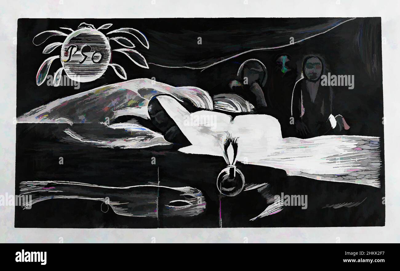 Art inspiré par te po, nuit éternelle, Noa Noa, Paul Gauguin, français, 1848-1903, coupe de bois sur papier de Chine, sculpté hiver 1893-1894; imprimé 1921, image: 8 1/16 x 14 1/8 po., 20,5 x 35,9 cm, oeuvres classiques modernisées par Artotop avec une touche de modernité. Formes, couleur et valeur, impact visuel accrocheur sur l'art émotions par la liberté d'œuvres d'art d'une manière contemporaine. Un message intemporel qui cherche une nouvelle direction créative. Artistes qui se tournent vers le support numérique et créent le NFT Artotop Banque D'Images