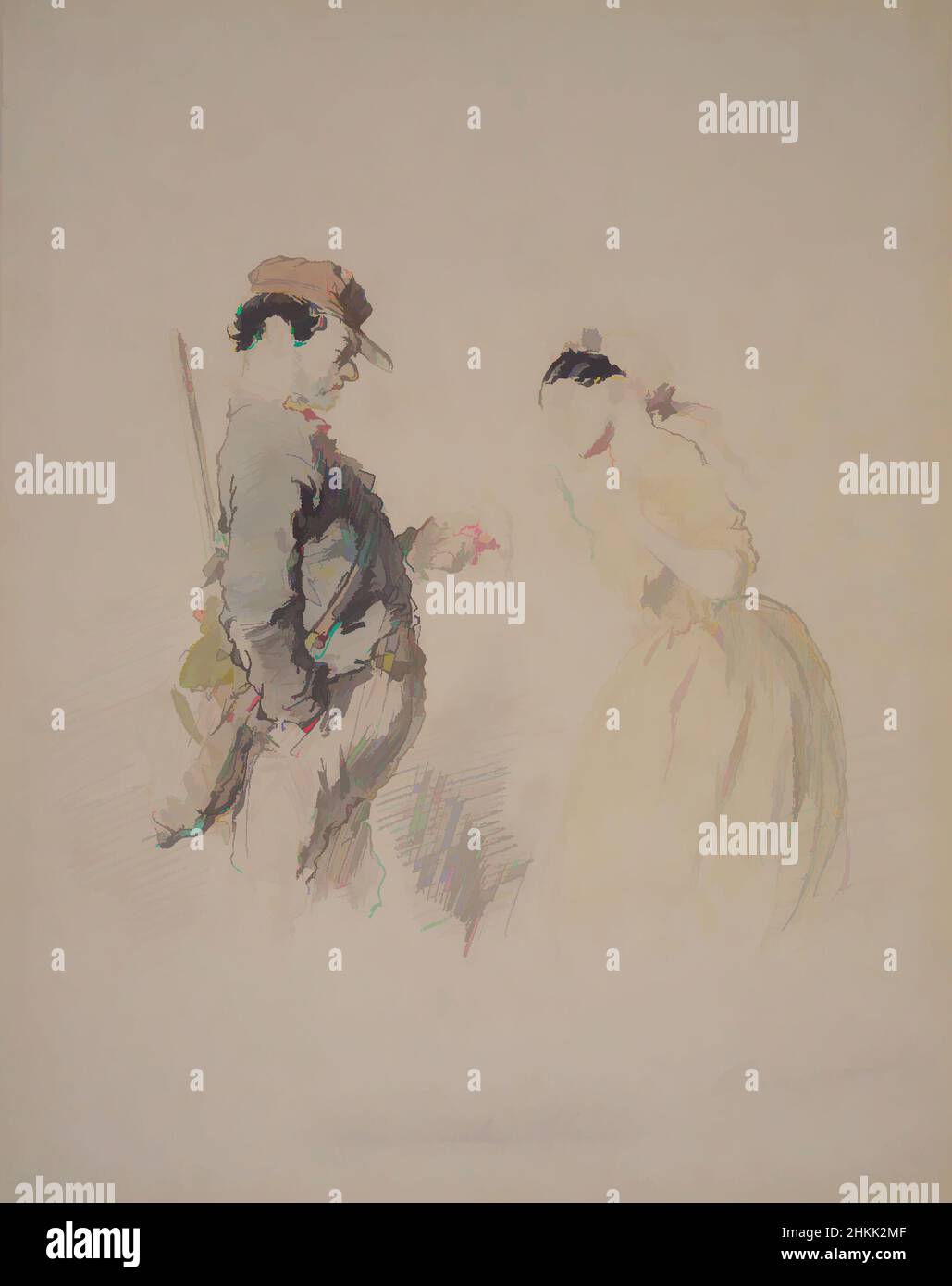 Art inspiré par White Blackbird, un Merle blanc, Paul Gavarni, français, 1804-1866, Français, aquarelle et crayon sur papier vélin, France, s.d., feuille: 8 3/8 x 6 3/4 po., 21,3 x 17,1 cm, œuvres classiques modernisées par Artotop avec une touche de modernité. Formes, couleur et valeur, impact visuel accrocheur sur l'art émotions par la liberté d'œuvres d'art d'une manière contemporaine. Un message intemporel qui cherche une nouvelle direction créative. Artistes qui se tournent vers le support numérique et créent le NFT Artotop Banque D'Images