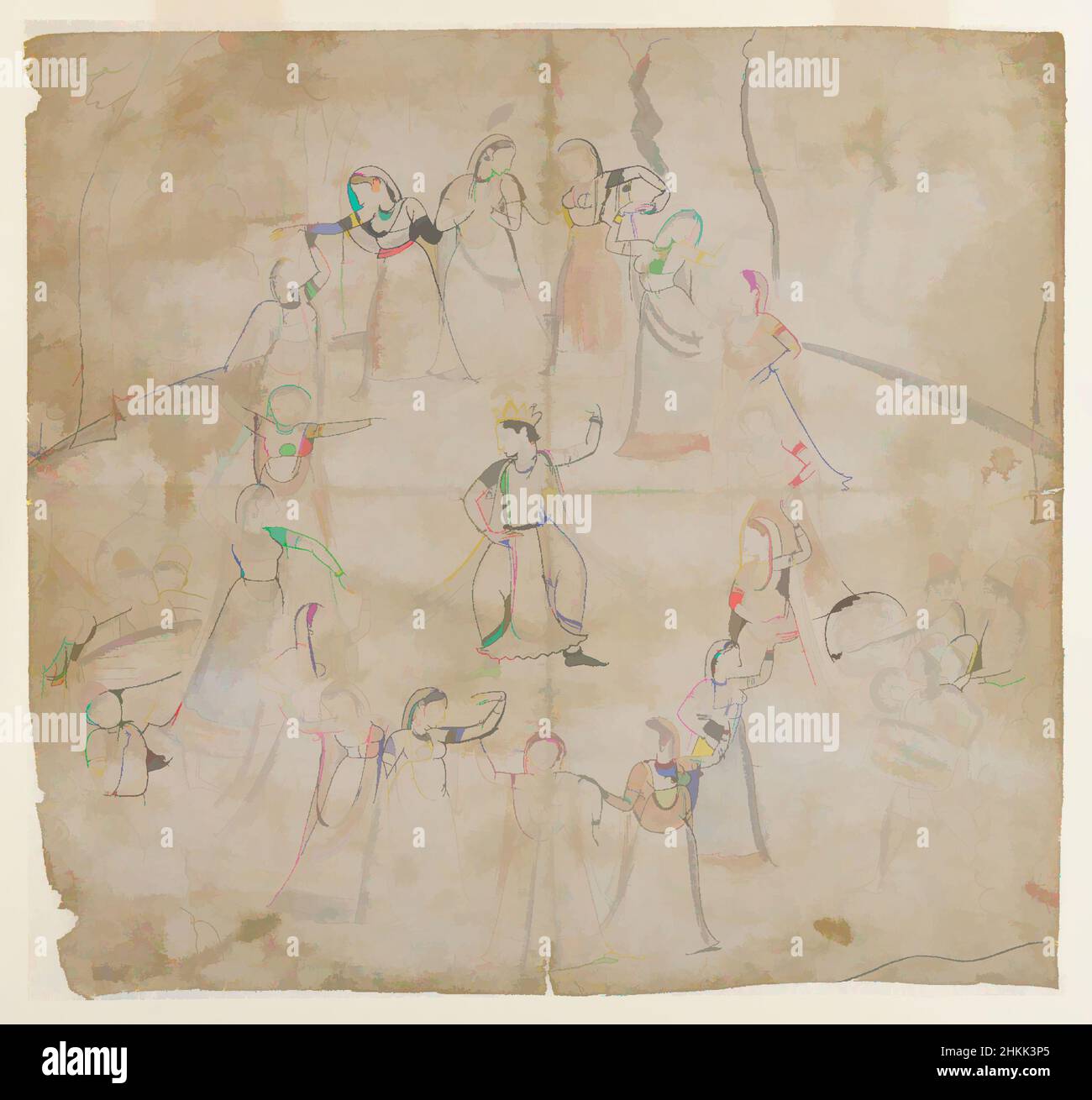 Art inspiré par Rasa Mandala: Krishna danse avec le Gopi, encre et lumière lavages de couleur sur papier, Inde, 1810-1820, 10 1/2 x 11 1/8 po., 26,7 x 28,3 cm, oeuvres classiques modernisées par Artotop avec une touche de modernité. Formes, couleur et valeur, impact visuel accrocheur sur l'art émotions par la liberté d'œuvres d'art d'une manière contemporaine. Un message intemporel qui cherche une nouvelle direction créative. Artistes qui se tournent vers le support numérique et créent le NFT Artotop Banque D'Images Art inspiré par Rasa Mandala: Krishna danse avec le Gopi, encre et lumière lavages de couleur sur papier, Inde, 1810-1820, 10 1/2 x 11 1/8 po., 26,7 x 28,3 cm, oeuvres classiques modernisées par Artotop avec une touche de modernité. Formes, couleur et valeur, impact visuel accrocheur sur l'art émotions par la liberté d'œuvres d'art d'une manière contemporaine. Un message intemporel qui cherche une nouvelle direction créative. Artistes qui se tournent vers le support numérique et créent le NFT Artotop Banque D'Images