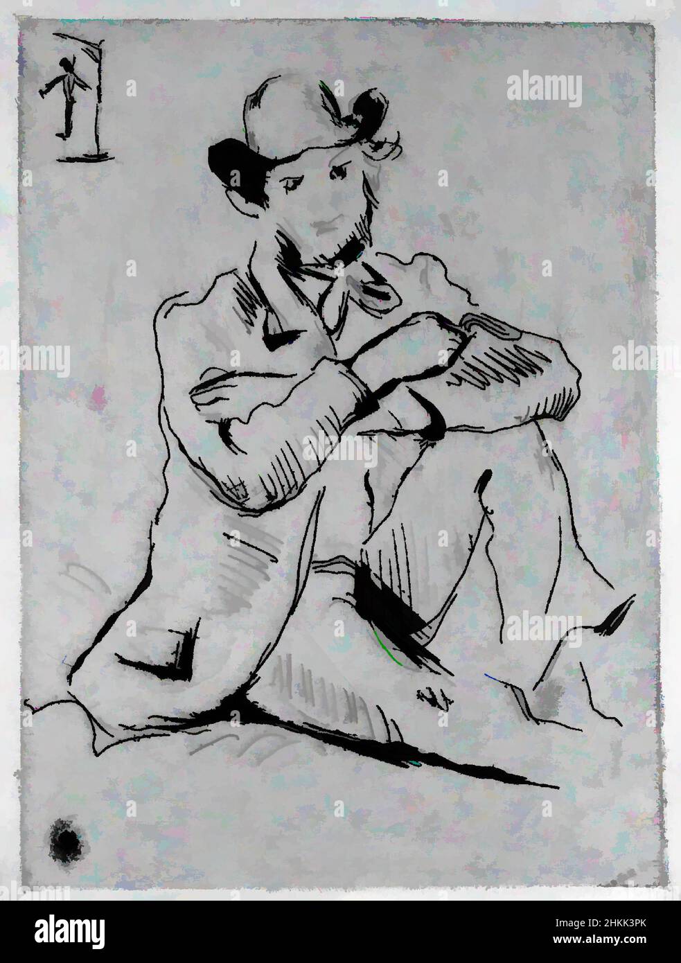 Art inspiré par Guillaumin à l'homme pendu, Guillaumin au pendu, Paul Cézanne, français, 1839-1906, Gravure sur papier à poser, France, 1873, 6 1/8 x 4 3/4 po., 15,6 x 12 cm, oeuvres classiques modernisées par Artotop avec une touche de modernité. Formes, couleur et valeur, impact visuel accrocheur sur l'art émotions par la liberté d'œuvres d'art d'une manière contemporaine. Un message intemporel qui cherche une nouvelle direction créative. Artistes qui se tournent vers le support numérique et créent le NFT Artotop Banque D'Images