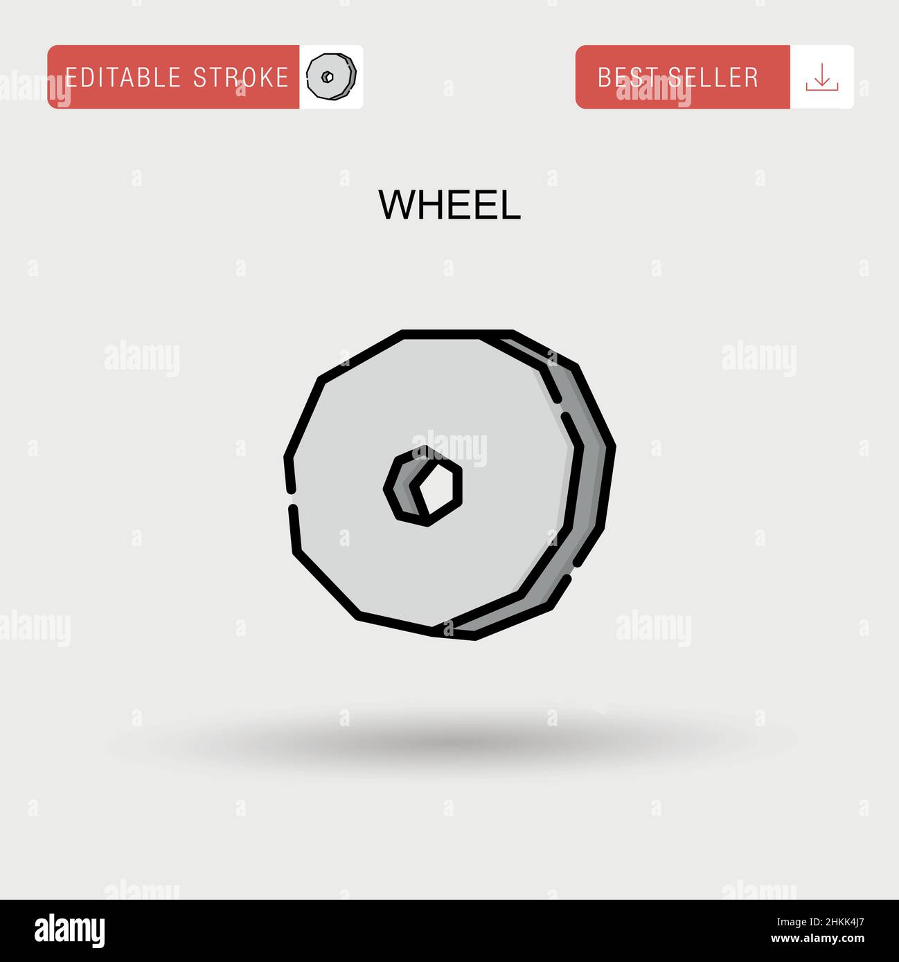 Icône de vecteur simple de roue. Illustration de Vecteur