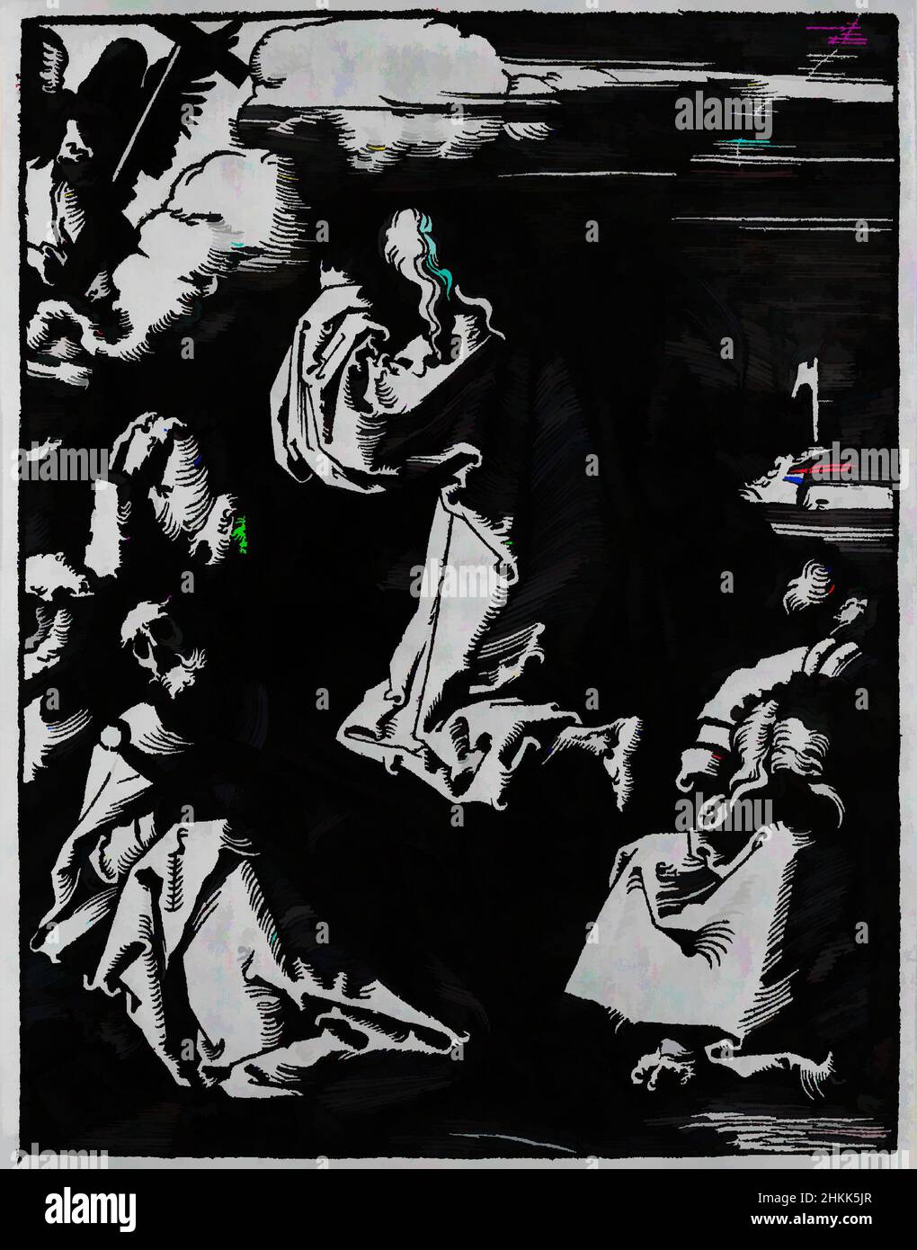 Art inspiré par le Christ sur le Mont des oliviers, la petite passion, Albrecht Dürer, allemand, 1471-1528, Coupe de bois sur papier couté, Allemagne, 1509-1511; édition de 1511, feuille: 5 3/16 x 4 po., 13,2 x 10,2 cm, biblique, catholicisme, christ, Christianisme, Devotional, Durer, Jesus, Nouveau Testament, oeuvres classiques modernisées par Artotop avec une touche de modernité. Formes, couleur et valeur, impact visuel accrocheur sur l'art émotions par la liberté d'œuvres d'art d'une manière contemporaine. Un message intemporel qui cherche une nouvelle direction créative. Artistes qui se tournent vers le support numérique et créent le NFT Artotop Banque D'Images