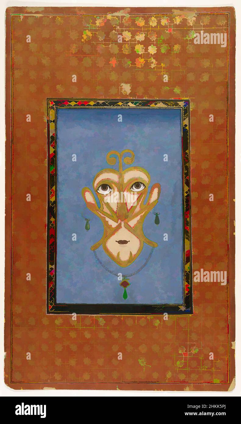 Art inspiré par le visage calligraphique, Indien, aquarelle opaque sur papier, Deccan, Inde, 1875-1900, feuille: 19 11/16 x 11 7/8 po., 50,0 x 30,2 cm, Anthropomorphisé, bleu, Calligraphie, Deccan, Visage, Hyderabad, indien, écriture miroir, papier, Shiite imams, Square, Aquarelle, Classic œuvres modernisées par Artotop avec une touche de modernité. Formes, couleur et valeur, impact visuel accrocheur sur l'art émotions par la liberté d'œuvres d'art d'une manière contemporaine. Un message intemporel qui cherche une nouvelle direction créative. Artistes qui se tournent vers le support numérique et créent le NFT Artotop Banque D'Images