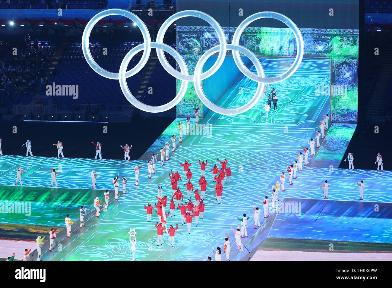 Pékin, Chine.04th févr. 2022.Délégation du Japon (JPN), 4 FÉVRIER 2022 : cérémonie d'ouverture des Jeux Olympiques d'hiver de 2022 à Beijing au stade national de Beijing, Chine.(Photo de Yohei Osada/AFLO SPORT) crédit: AFLO Co. Ltd./Alay Live News Banque D'Images