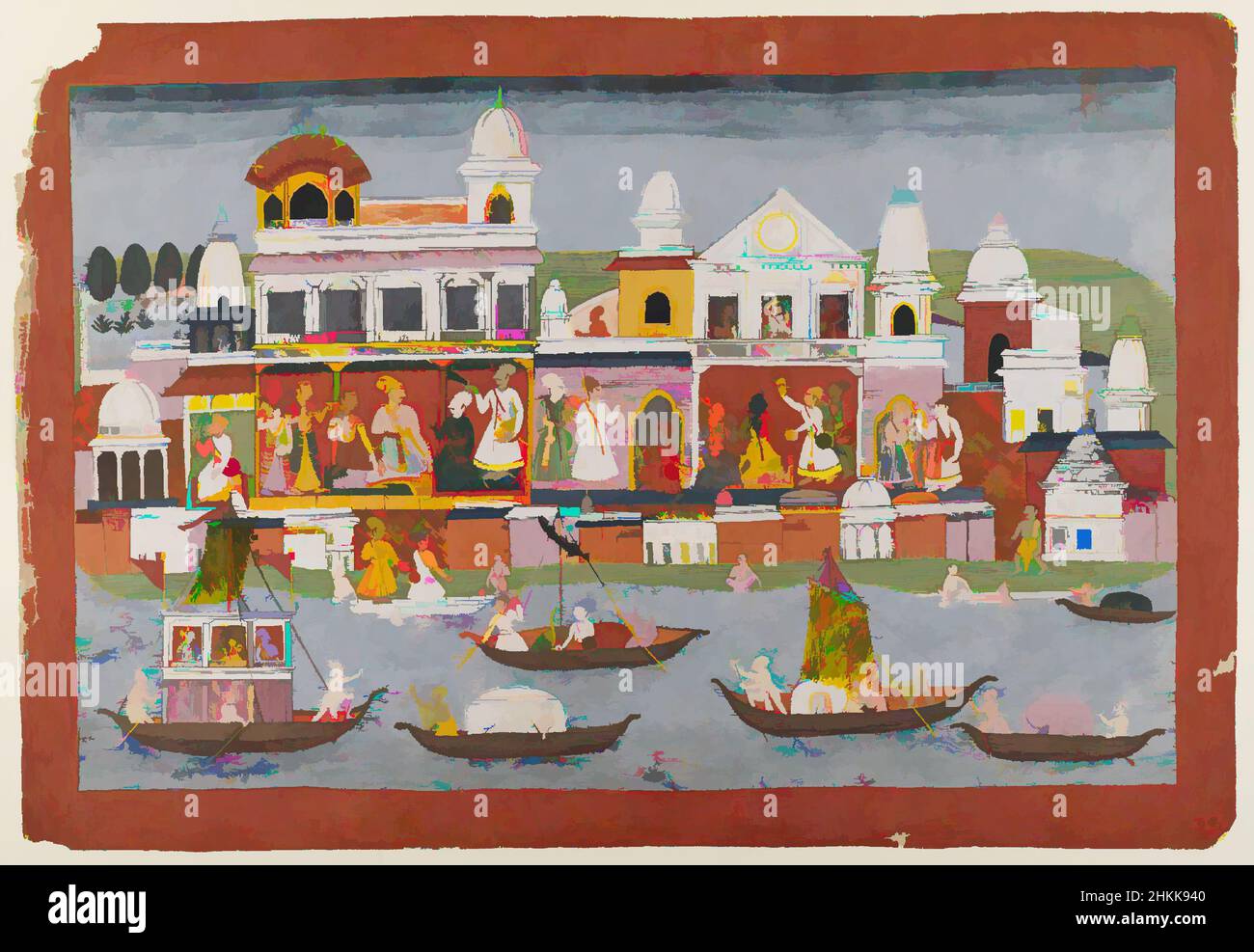 Art inspiré par page d'une série Bhagavata Purana, aquarelles opaques sur papier, Népal, ca. 1775-1800, 12 1/2 x 19 1/4 po, 31,8 x 48,9 cm, œuvres classiques modernisées par Artotop avec une touche de modernité. Formes, couleur et valeur, impact visuel accrocheur sur l'art émotions par la liberté d'œuvres d'art d'une manière contemporaine. Un message intemporel qui cherche une nouvelle direction créative. Artistes qui se tournent vers le support numérique et créent le NFT Artotop Banque D'Images