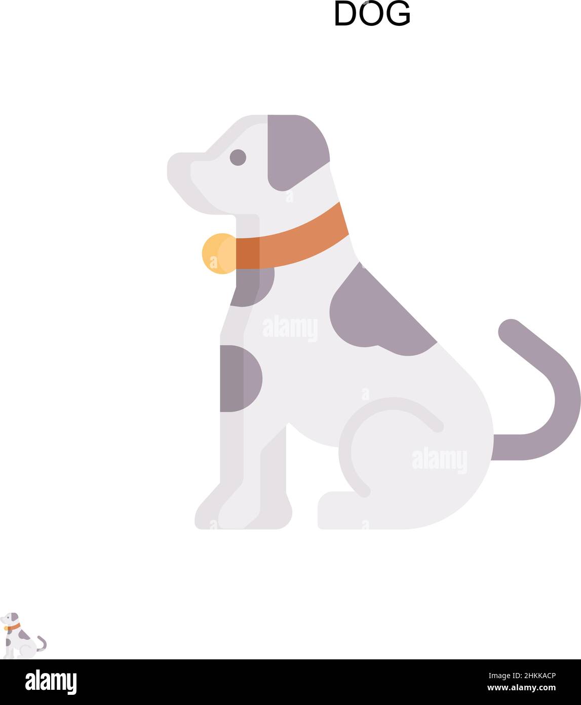 Icône de vecteur simple chien.Modèle de conception de symbole d'illustration pour élément d'interface utilisateur Web mobile. Illustration de Vecteur