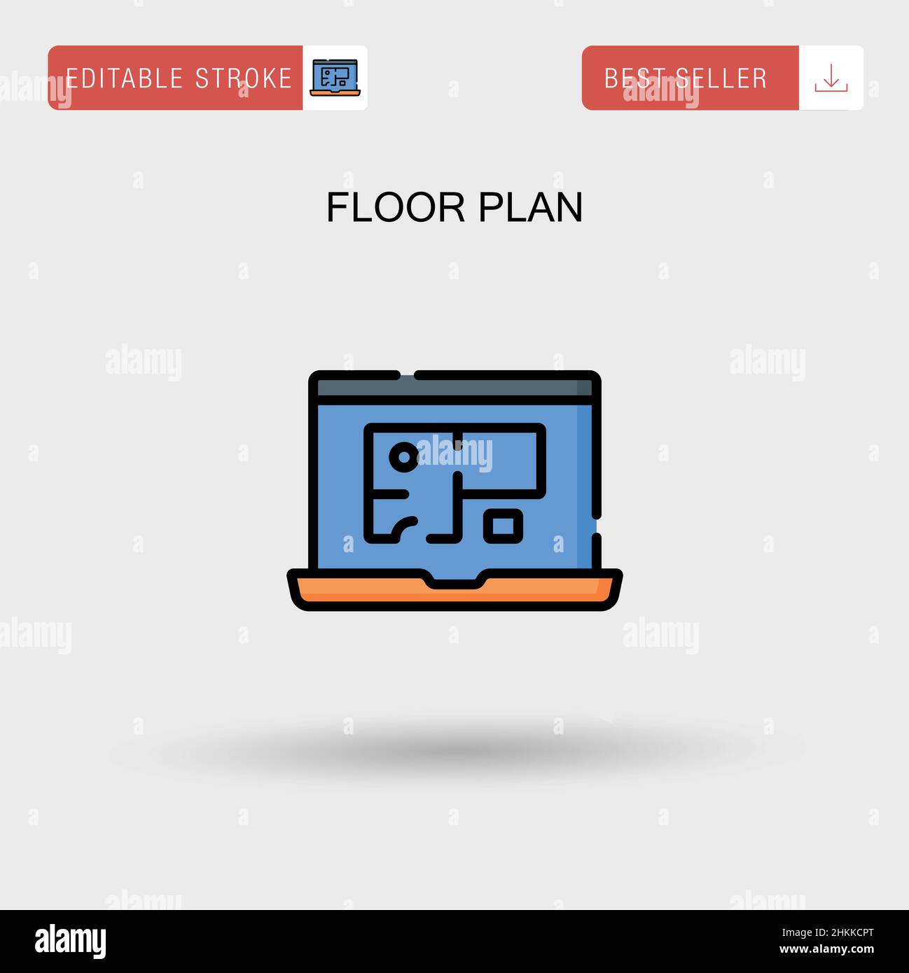 Icône de vecteur simple du plan d'étage. Illustration de Vecteur