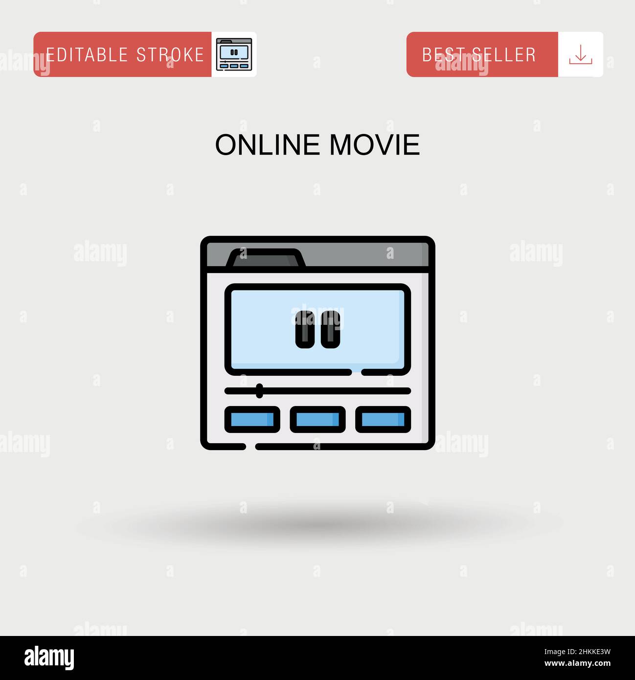 Icône de vecteur simple de film en ligne. Illustration de Vecteur