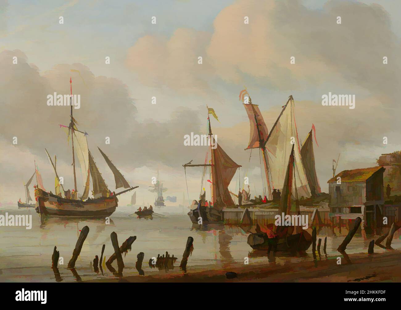 Art inspiré par Mooing place avec des bateaux, Abraham Storck, 1683, oeuvres classiques modernisées par Artotop avec un peu de modernité. Formes, couleur et valeur, impact visuel accrocheur sur l'art émotions par la liberté d'œuvres d'art d'une manière contemporaine. Un message intemporel qui cherche une nouvelle direction créative. Artistes qui se tournent vers le support numérique et créent le NFT Artotop Banque D'Images