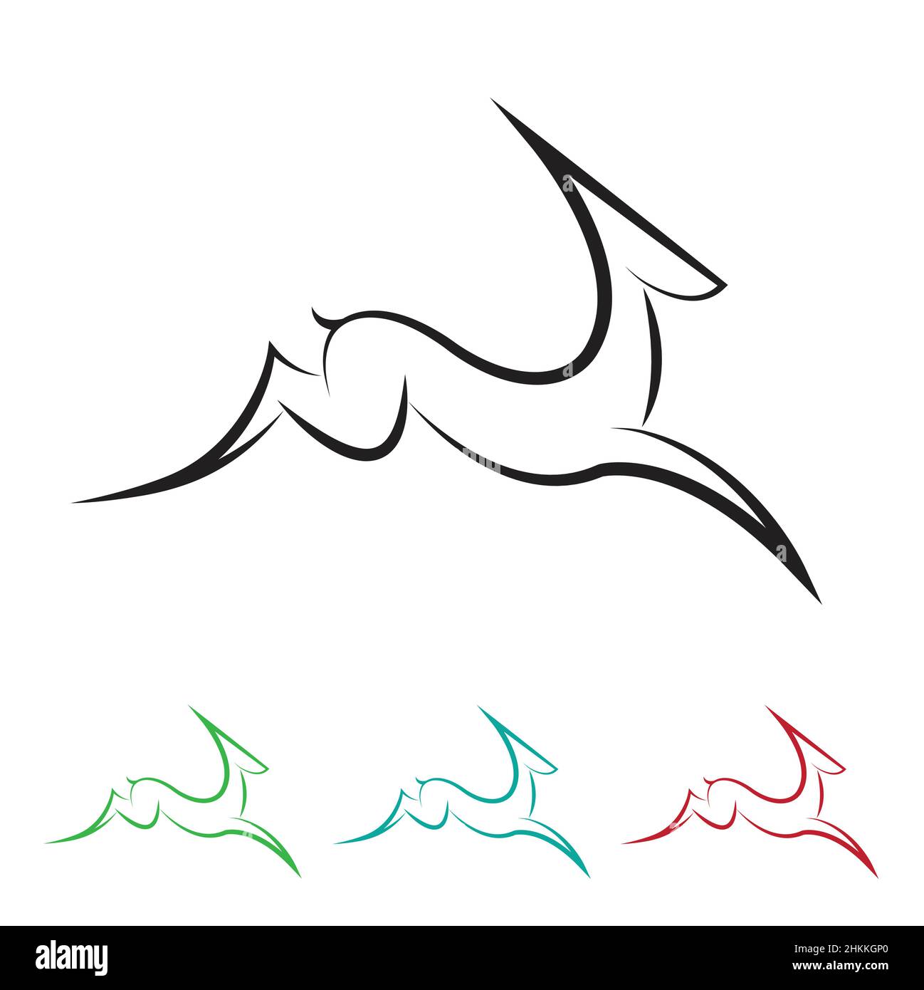 Images vectorielles de cerfs sur fond blanc.Illustration vectorielle superposée facile à modifier. Illustration de Vecteur