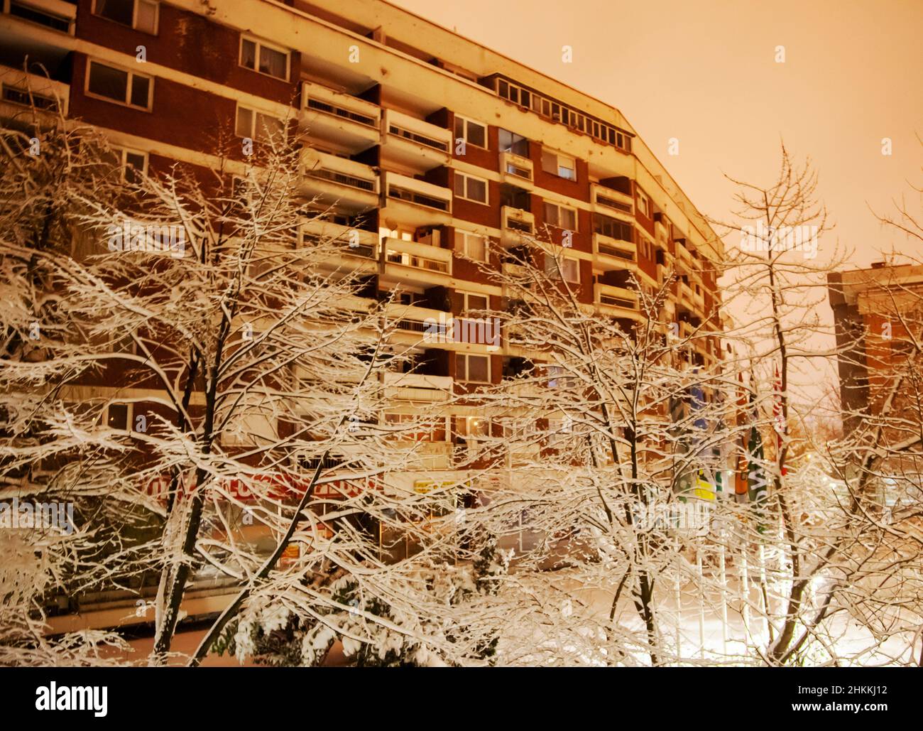 Hiver à Sarajevo avec beaucoup de neige Banque D'Images