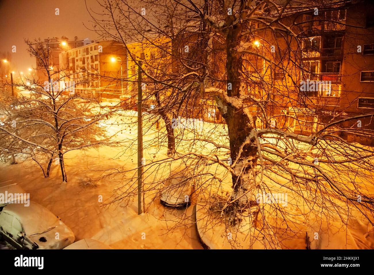 Hiver à Sarajevo avec beaucoup de neige Banque D'Images