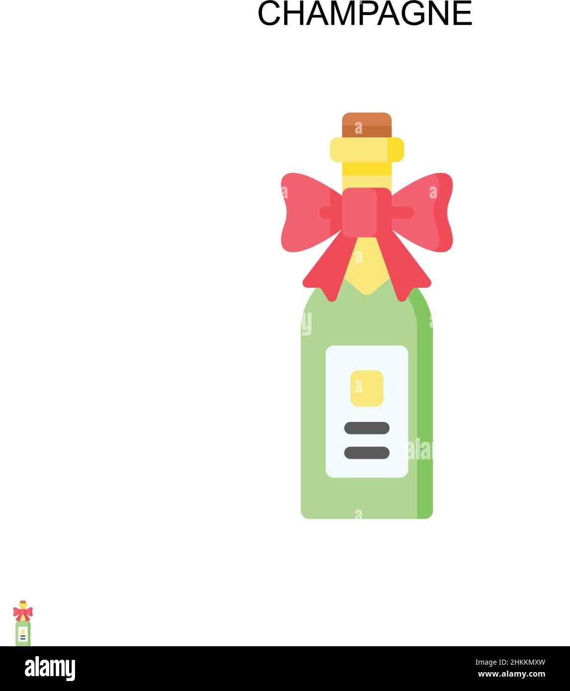 Icône vecteur simple Champagne.Modèle de conception de symbole d'illustration pour élément d'interface utilisateur Web mobile. Illustration de Vecteur