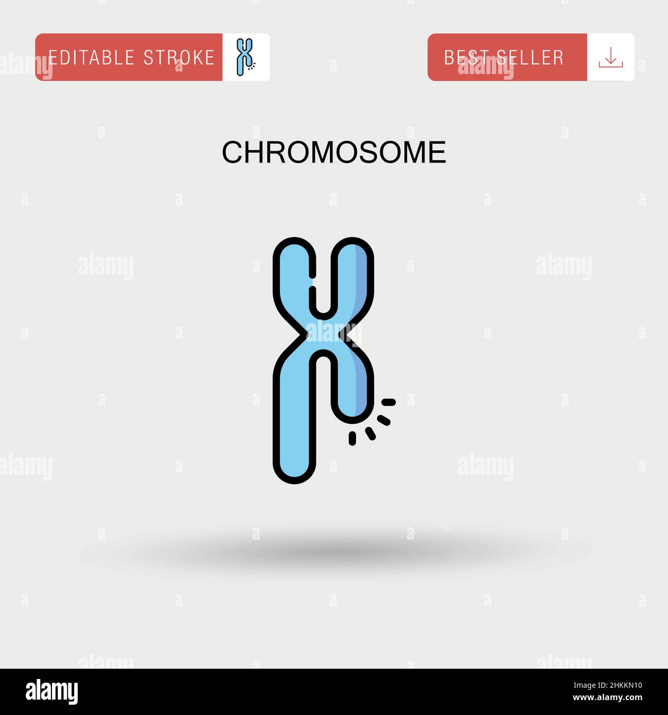 Icône de vecteur simple chromosome. Illustration de Vecteur