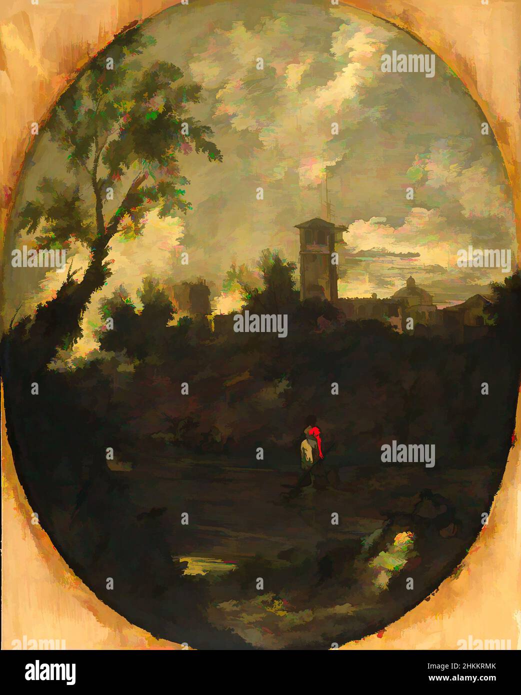 Art inspiré par le paysage avec des moines, pèlerin et femme d'agriculteur, Antonio Francesco Peruzzini, Sebastiano Ricci, c. 1700 - 1710, oeuvres classiques modernisées par Artotop avec une touche de modernité. Formes, couleur et valeur, impact visuel accrocheur sur l'art émotions par la liberté d'œuvres d'art d'une manière contemporaine. Un message intemporel qui cherche une nouvelle direction créative. Artistes qui se tournent vers le support numérique et créent le NFT Artotop Banque D'Images