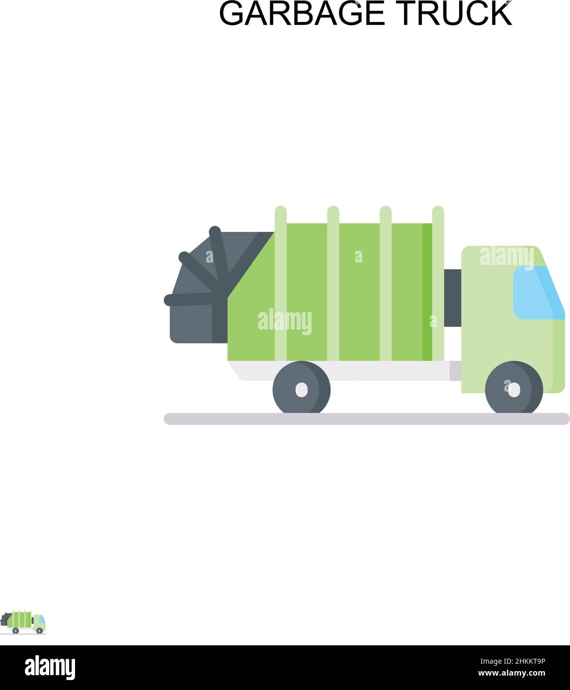 Icône de vecteur simple de camion d'ordures.Modèle de conception de symbole d'illustration pour élément d'interface utilisateur Web mobile. Illustration de Vecteur