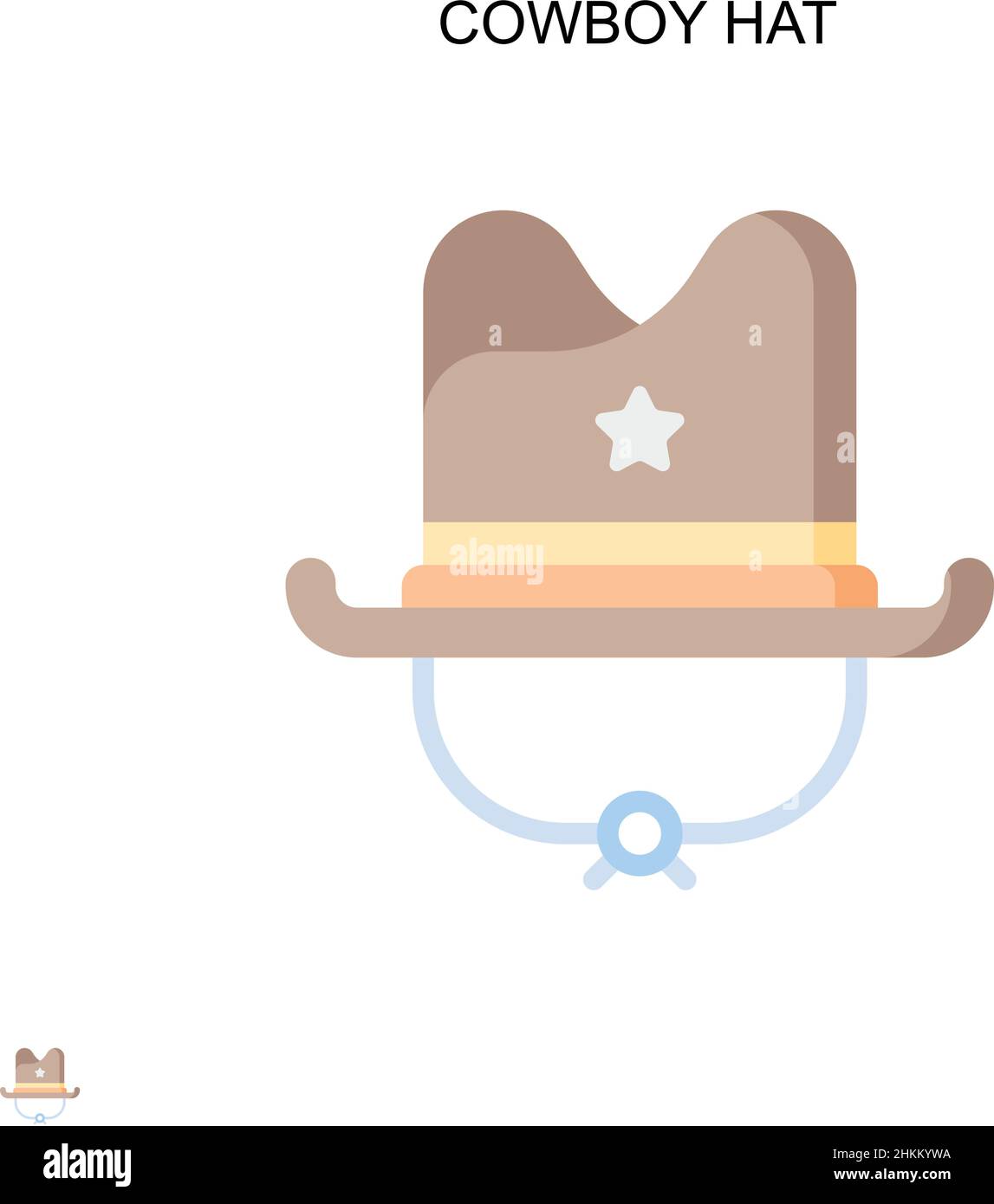 Chapeau de cowboy icône vecteur simple.Modèle de conception de symbole d'illustration pour élément d'interface utilisateur Web mobile. Illustration de Vecteur