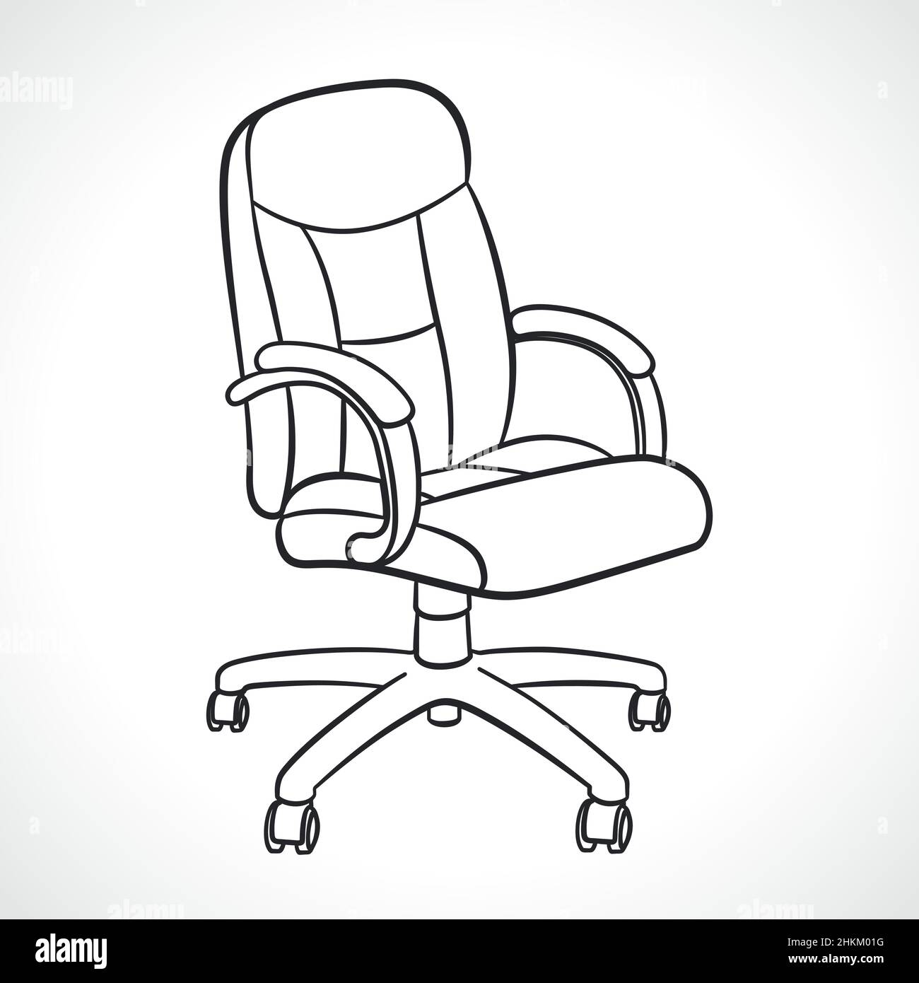 illustration des contours noir et blanc de la chaise de bureau Illustration de Vecteur