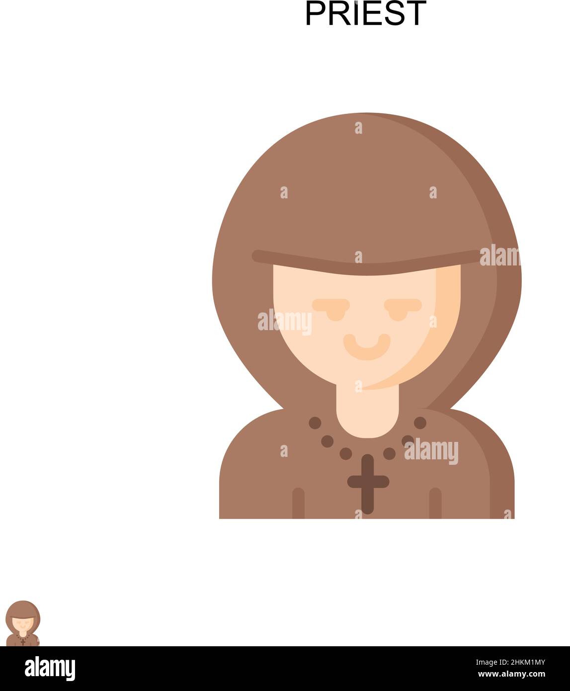 Icône de vecteur simple prêtre.Modèle de conception de symbole d'illustration pour élément d'interface utilisateur Web mobile. Illustration de Vecteur