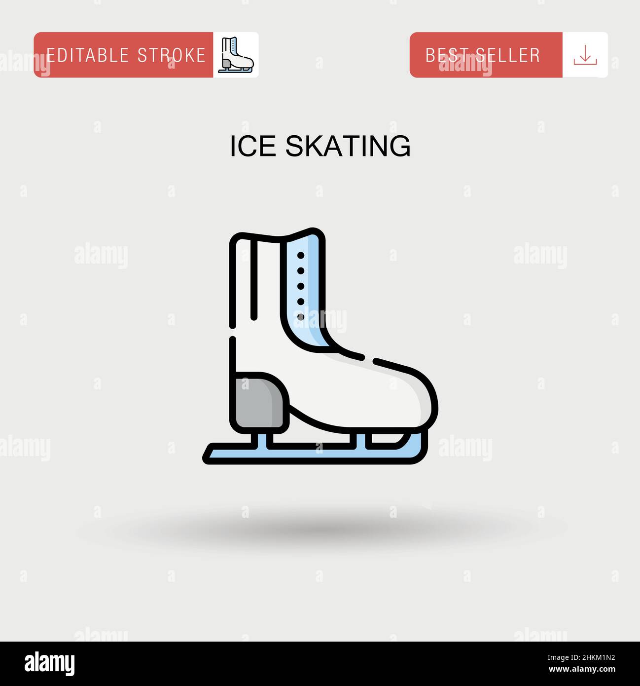 Icône de vecteur simple de patinage sur glace. Illustration de Vecteur