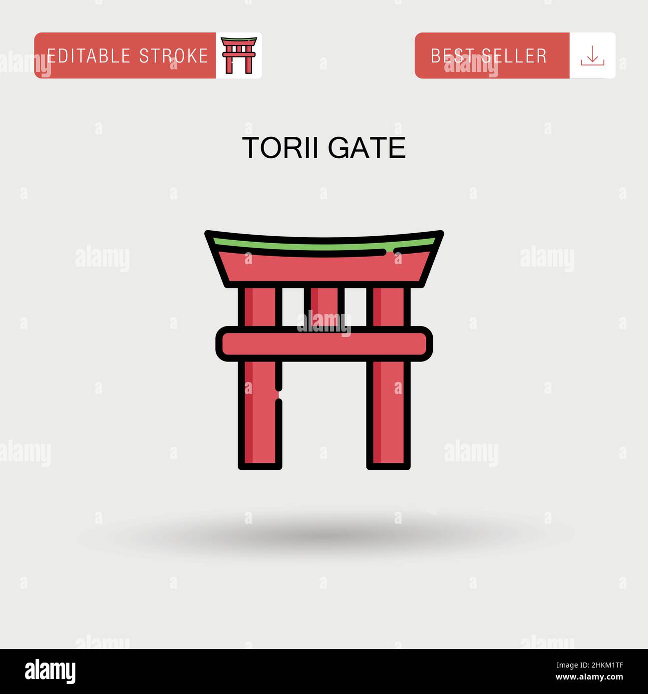 Icône de vecteur simple de porte torii. Illustration de Vecteur