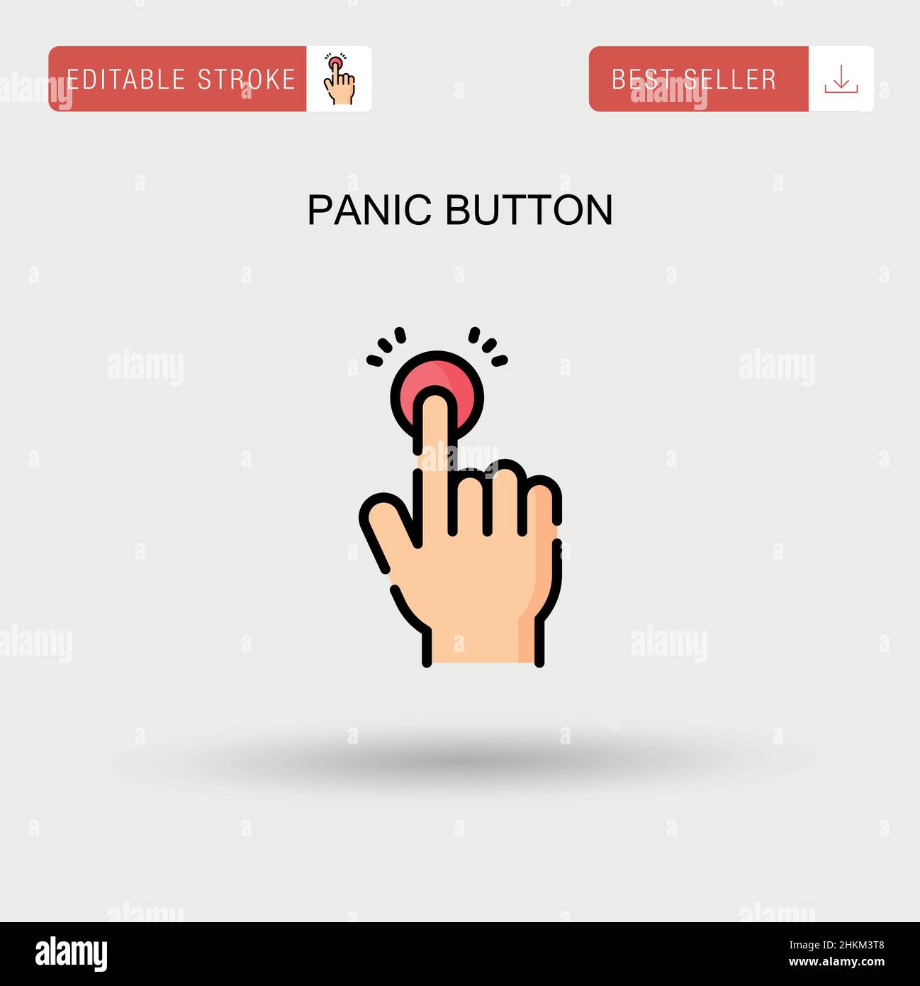 Icône de vecteur simple du bouton panique. Illustration de Vecteur