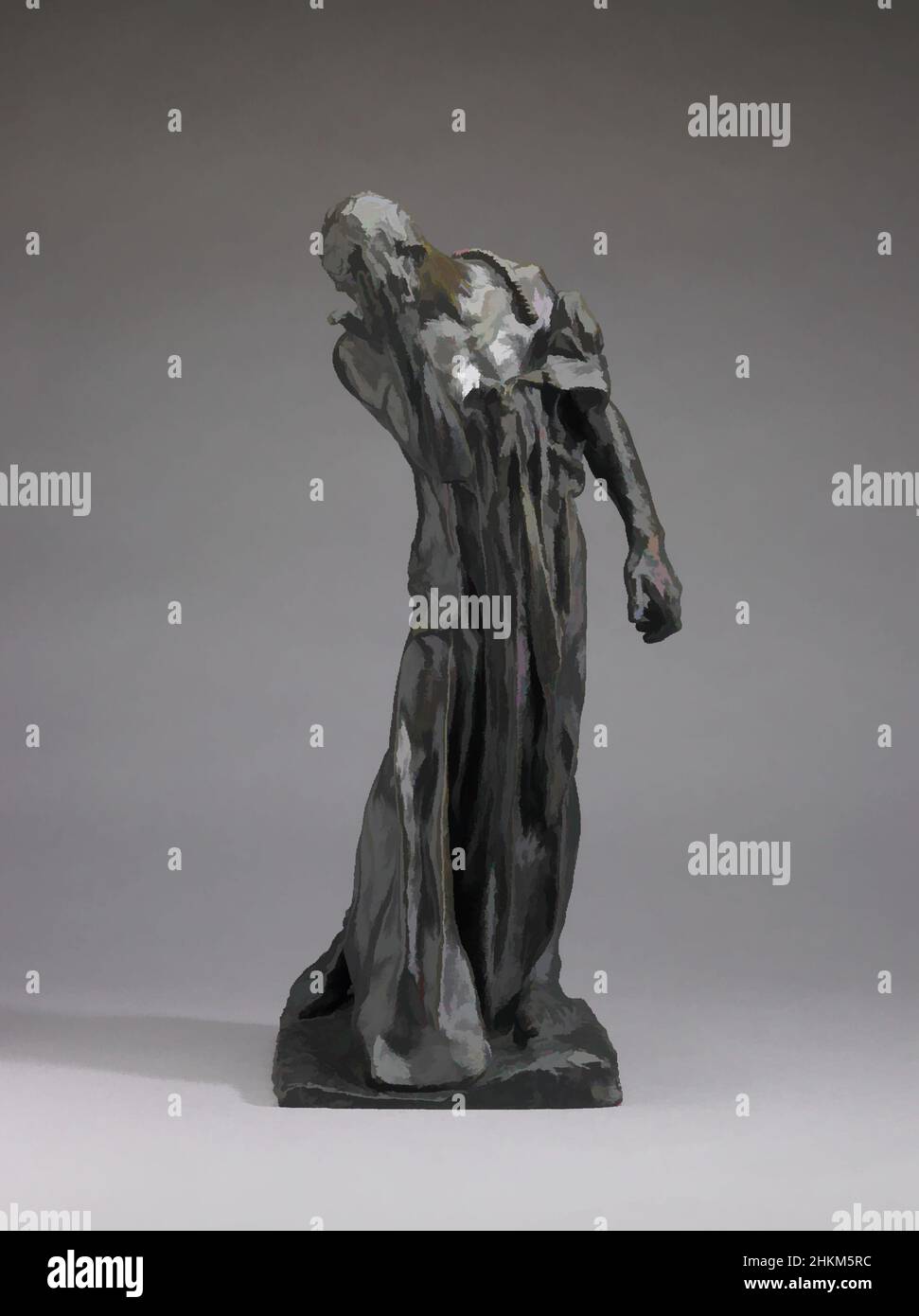 Art inspiré par Pierre de Wiessant, Auguste Rodin, français, 1840-1917, c.1895, Bronze, Paris, Île-de-France, France, Europe, Métal, sculpture, 17 7/8 x 9 1/16 x 8 7/16 po. (45,4 x 23 x 21,4 cm, œuvres classiques modernisées par Artotop avec une touche de modernité. Formes, couleur et valeur, impact visuel accrocheur sur l'art émotions par la liberté d'œuvres d'art d'une manière contemporaine. Un message intemporel qui cherche une nouvelle direction créative. Artistes qui se tournent vers le support numérique et créent le NFT Artotop Banque D'Images