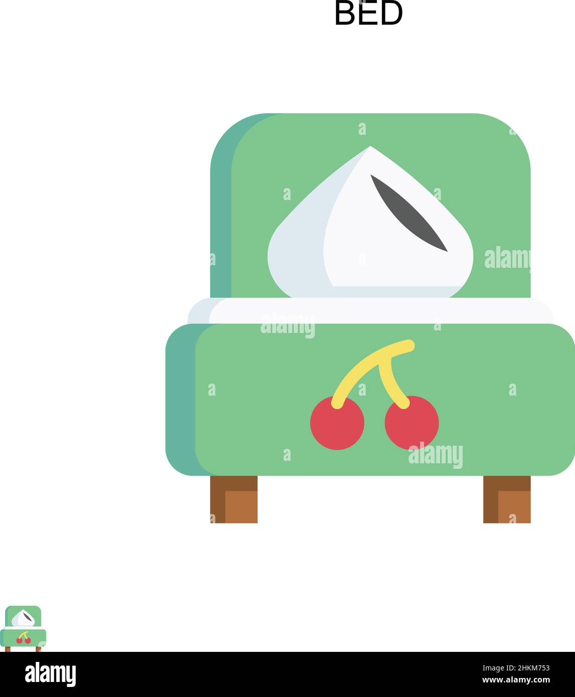 Icône de vecteur simple de lit.Modèle de conception de symbole d'illustration pour élément d'interface utilisateur Web mobile. Illustration de Vecteur
