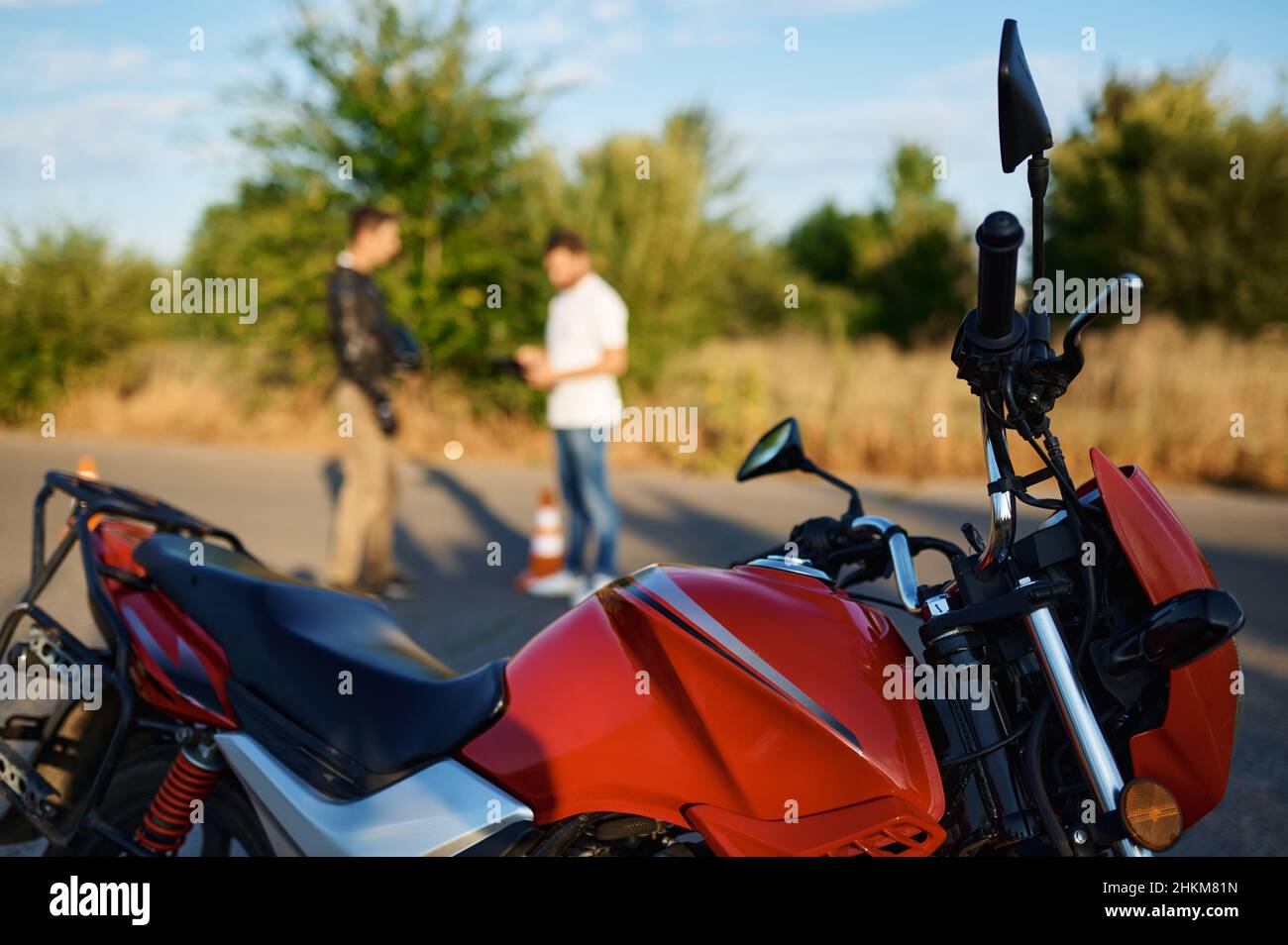 Moto, cours de conduite, école de moto Banque D'Images