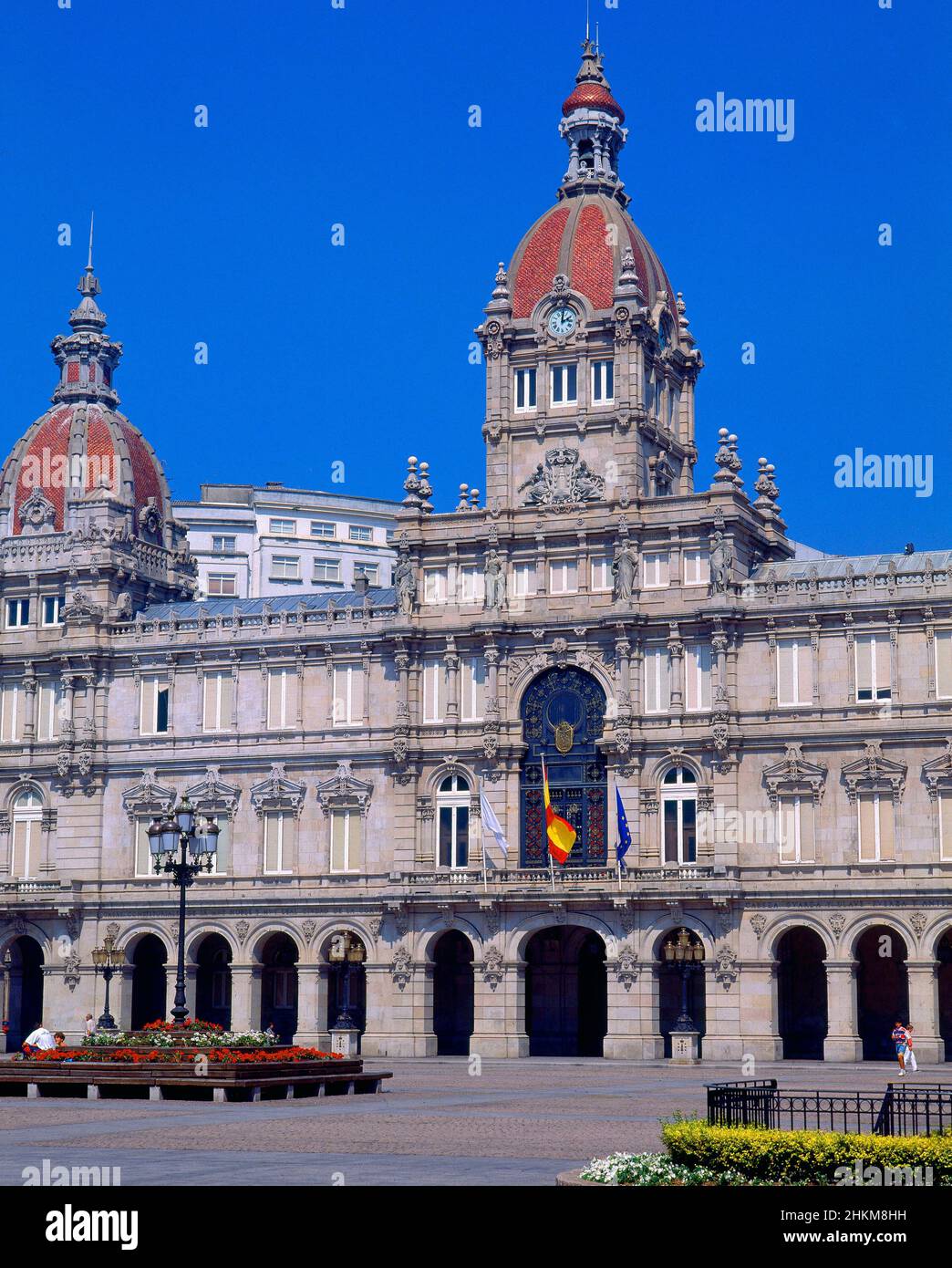 PALACIO MUNICIPAL EN LA PLAZA DE MARIA PITA - 1901/17 - FOTO AÑOS 90.AUTEUR: MARIÑO ORTEGO PEDRO.Lieu: AYUNTAMIENTO.LA CORUNA.LA COROGNE.ESPAGNE. Banque D'Images
