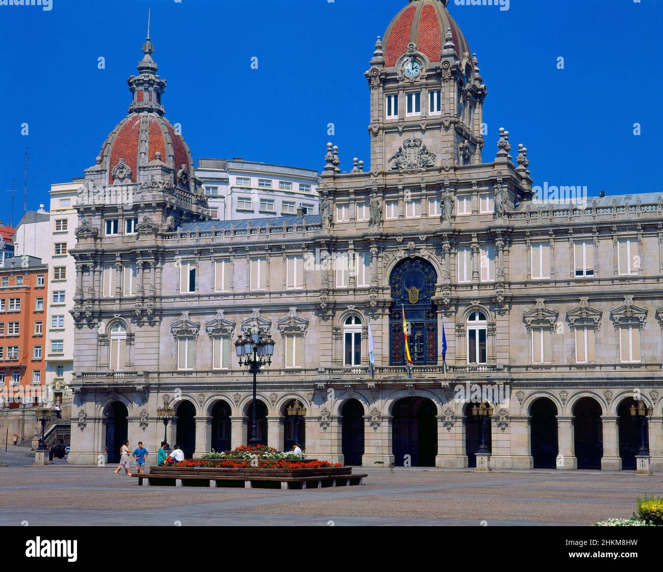 PALACIO MUNICIPAL EN LA PLAZA DE MARIA PITA - 1901/17 - FOTO AÑOS 90.AUTEUR: MARIÑO ORTEGO PEDRO.Lieu: AYUNTAMIENTO.LA CORUNA.LA COROGNE.ESPAGNE. Banque D'Images