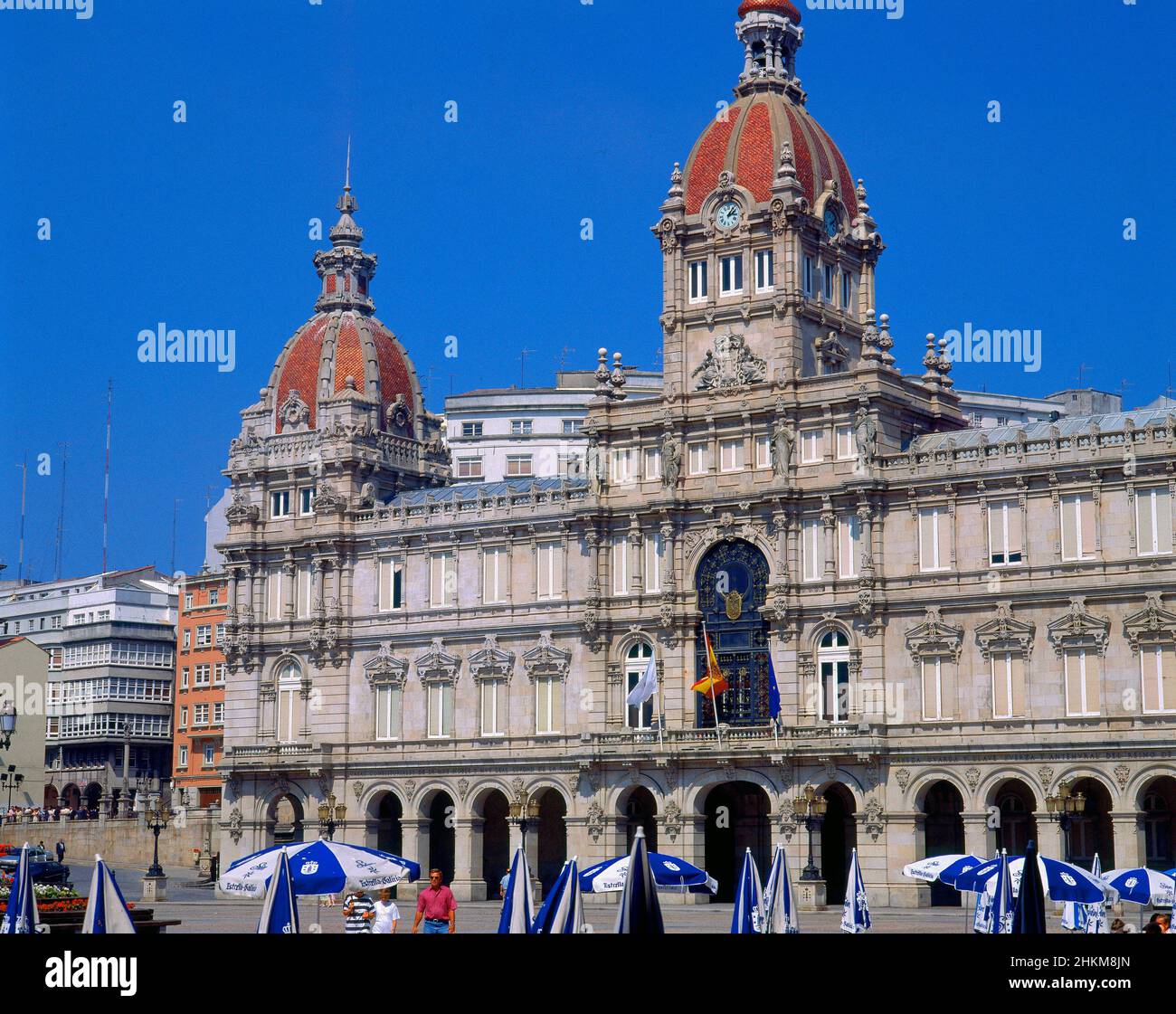 PALACIO MUNICIPAL EN LA PLAZA DE MARIA PITA - 1901/17 - FOTO AÑOS 90.AUTEUR: MARIÑO ORTEGO PEDRO.Lieu: AYUNTAMIENTO.LA CORUNA.LA COROGNE.ESPAGNE. Banque D'Images