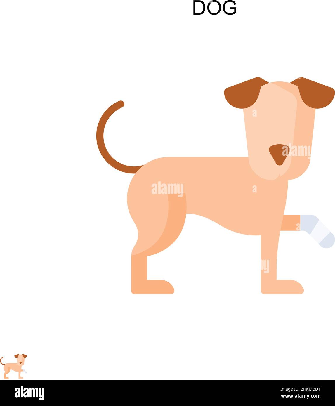 Icône de vecteur simple chien.Modèle de conception de symbole d'illustration pour élément d'interface utilisateur Web mobile. Illustration de Vecteur