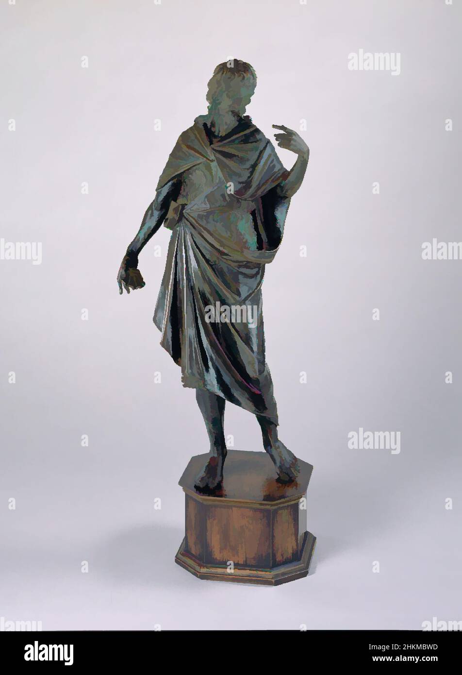 Art inspiré par Saint Jean-Baptiste, italien, c.1525-40, Bronze, fabriqué en Italie, Europe, travail de la métallurgie, sculpture, figure et base : 27 x 10 1/2 po. (68,6 x 26,7 cm, œuvres classiques modernisées par Artotop avec une touche de modernité. Formes, couleur et valeur, impact visuel accrocheur sur l'art émotions par la liberté d'œuvres d'art d'une manière contemporaine. Un message intemporel qui cherche une nouvelle direction créative. Artistes qui se tournent vers le support numérique et créent le NFT Artotop Banque D'Images