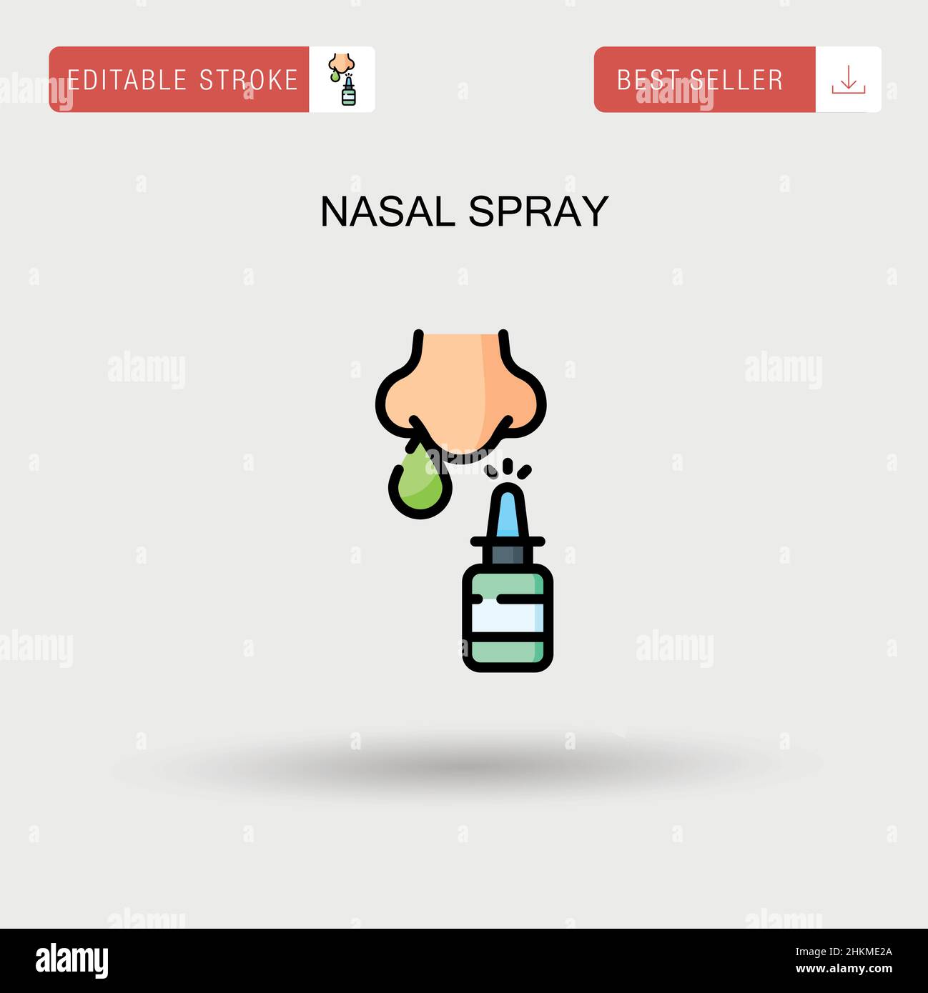 Icône de vecteur simple de pulvérisation nasale. Illustration de Vecteur