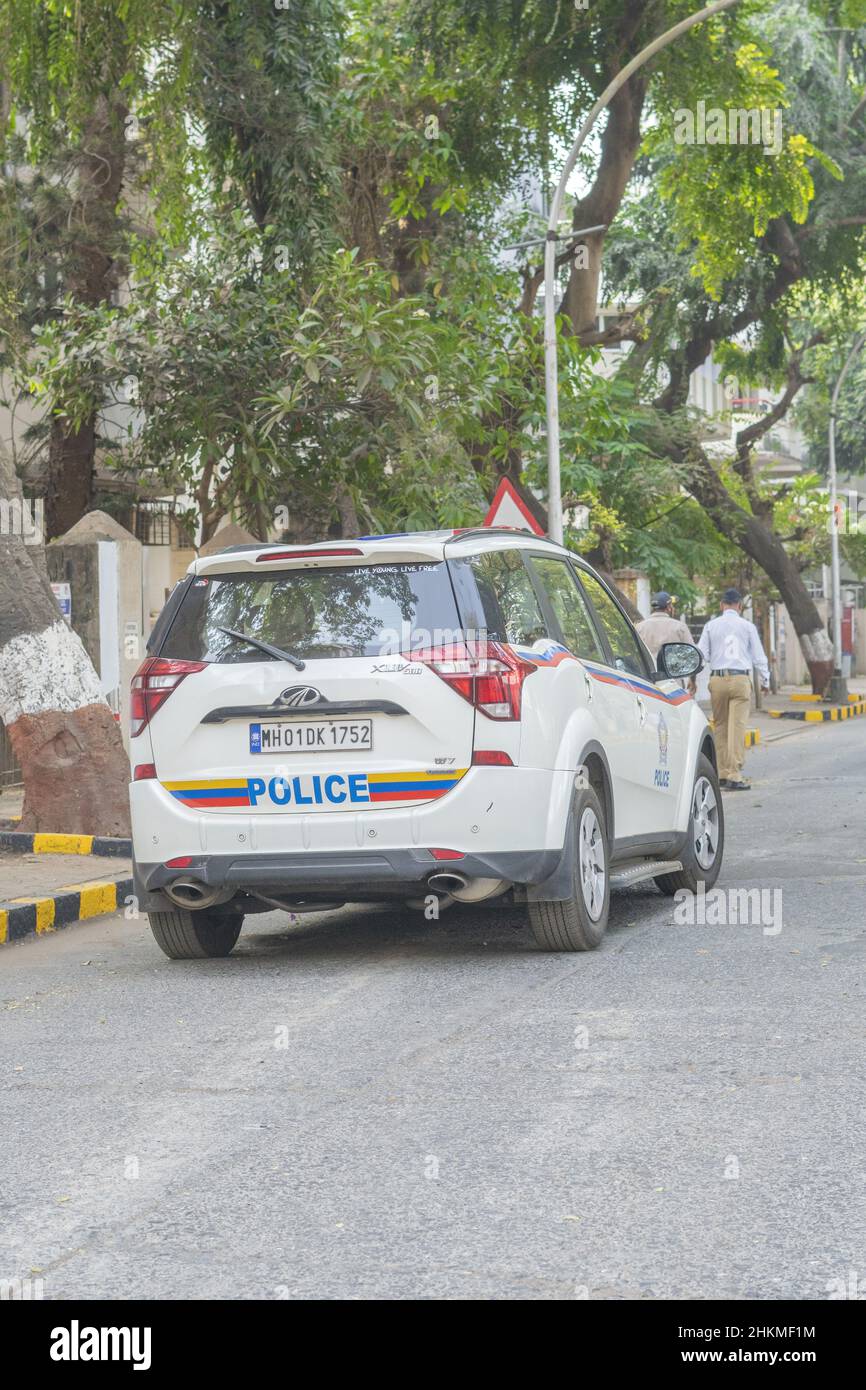 Voiture de police à Shivaji Park République Day Mumbai Maharashtra Banque D'Images