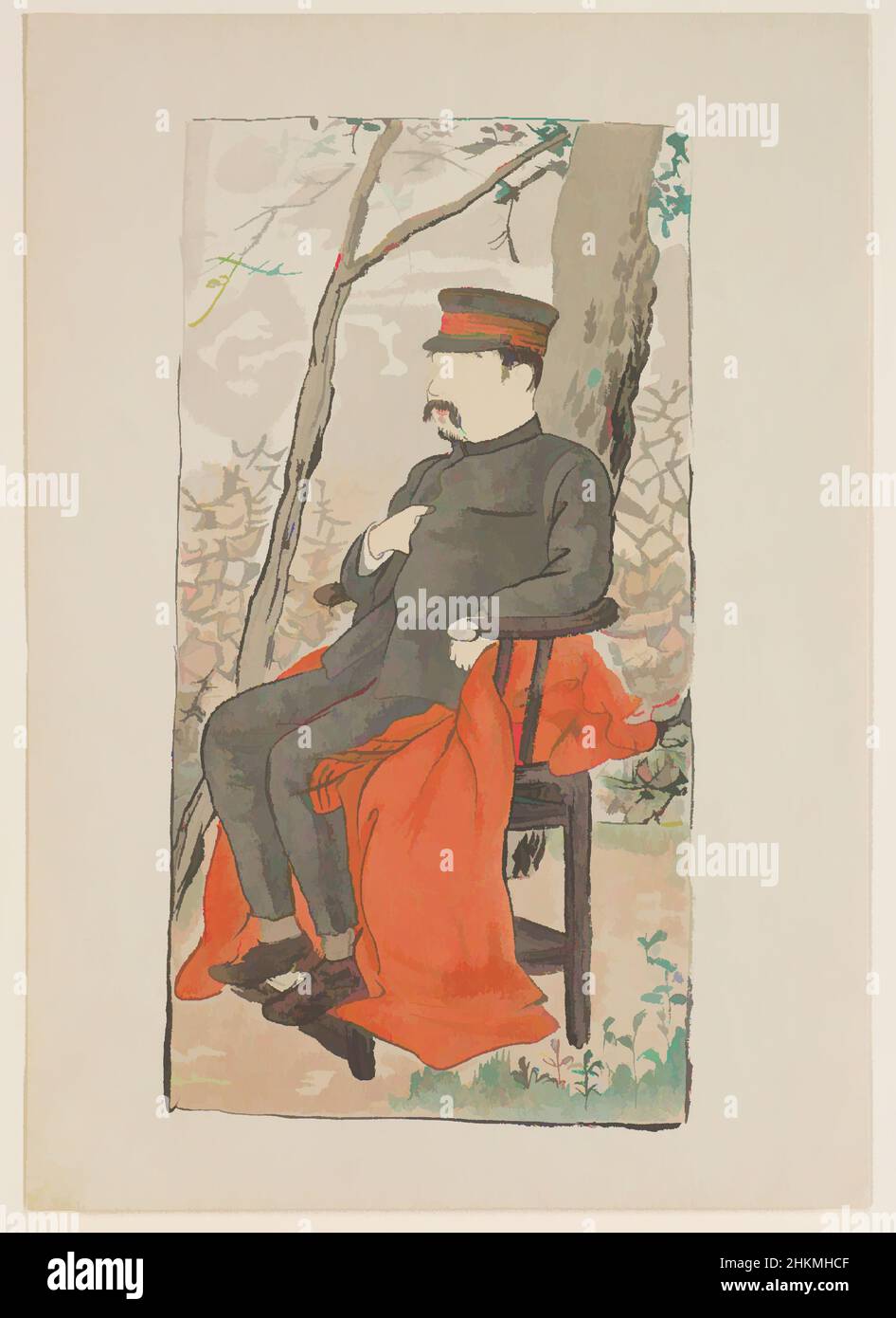 Art inspiré par son Altesse Impériale le Prince Fushimi, commandant de la première division, Terasaki Kōgyō, japonais, 1866-1919, période Meiji, 1868-1912, c.1904, imprimé color block, fabriqué au Japon, en Asie, Tirages, feuille : 10 cm × 7 1/16 po (25,4 × 17,9 cm, œuvres classiques modernisées par Artotop avec une touche de modernité. Formes, couleur et valeur, impact visuel accrocheur sur l'art émotions par la liberté d'œuvres d'art d'une manière contemporaine. Un message intemporel qui cherche une nouvelle direction créative. Artistes qui se tournent vers le support numérique et créent le NFT Artotop Banque D'Images