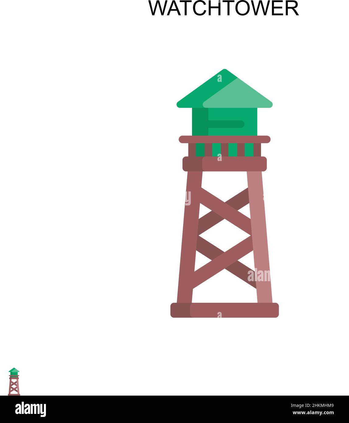 Icône de vecteur simple de la tour de surveillance.Modèle de conception de symbole d'illustration pour élément d'interface utilisateur Web mobile. Illustration de Vecteur